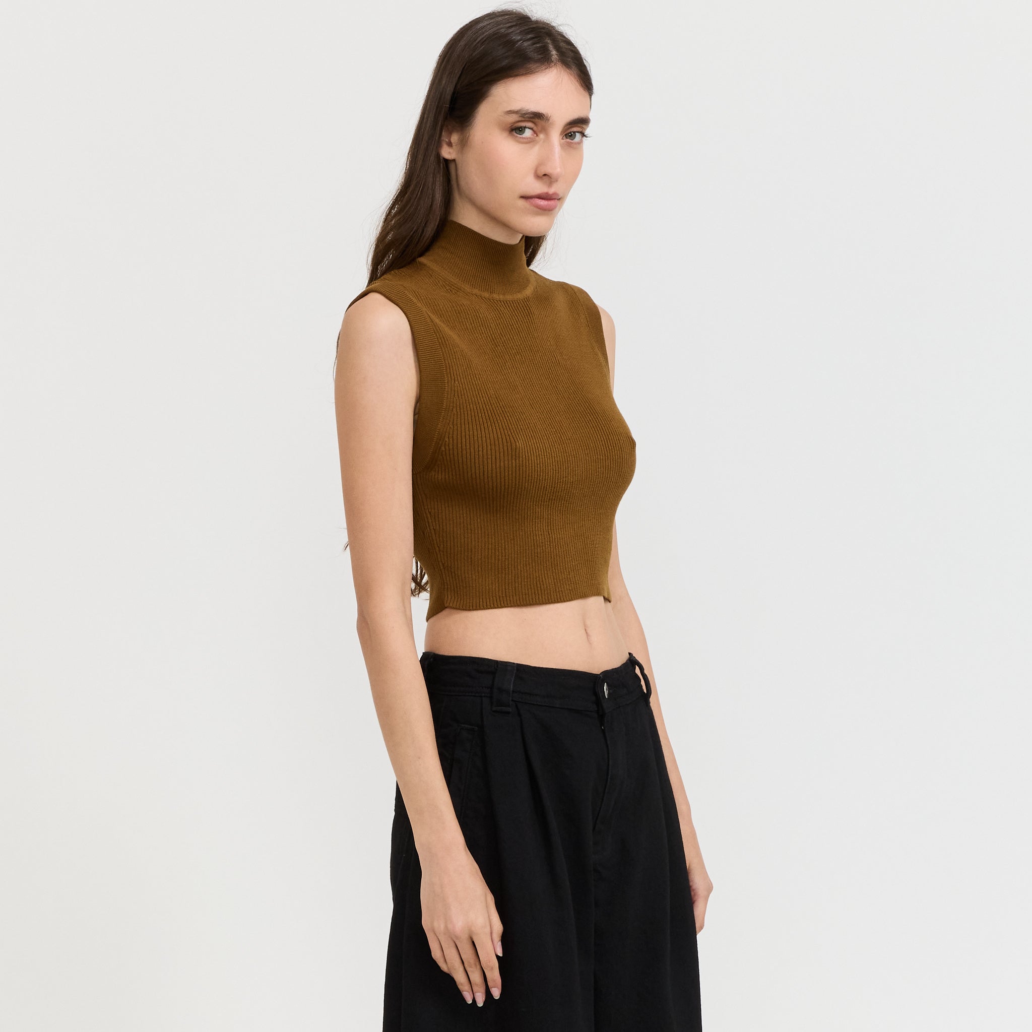 Auriss High Collar Top Bronze