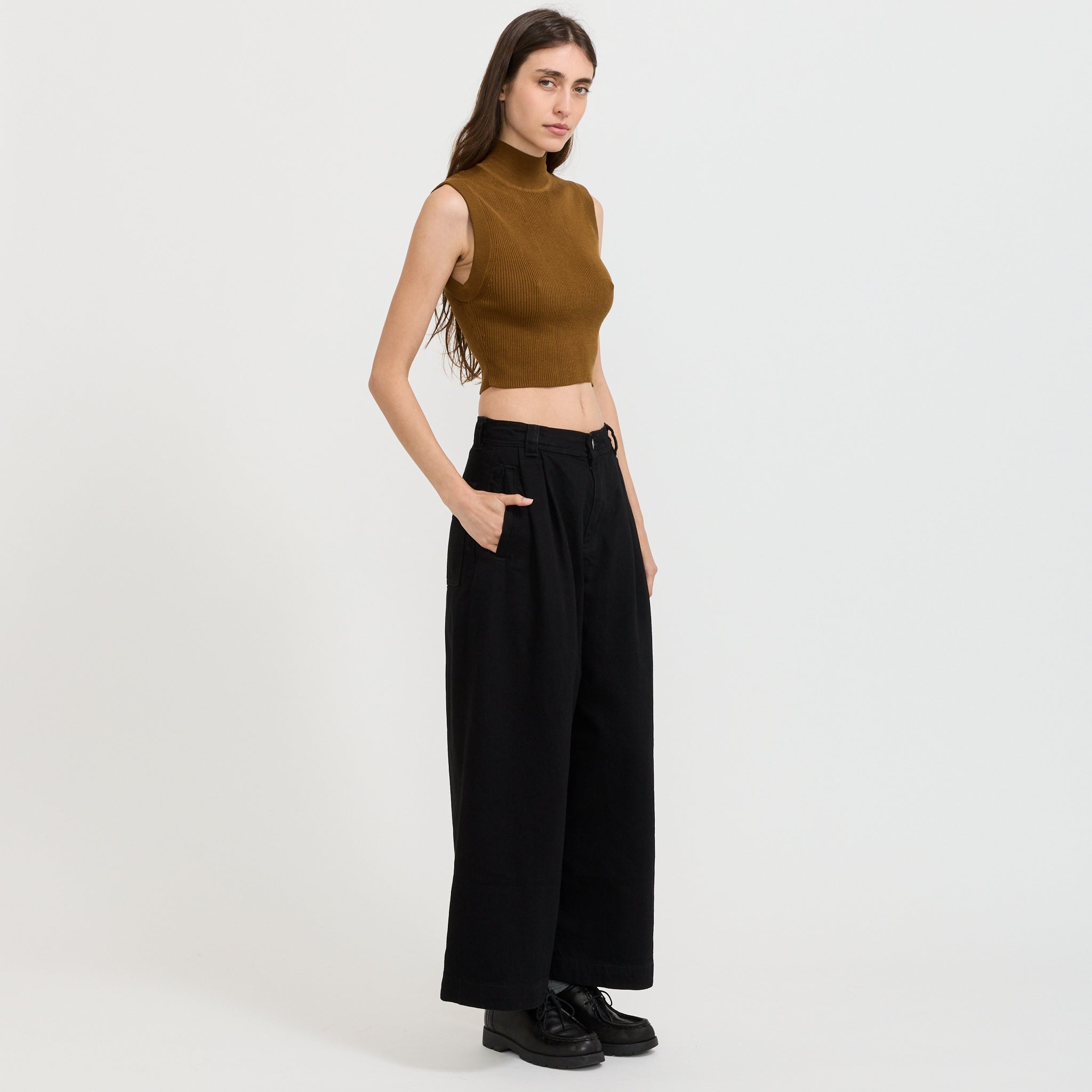 Auriss High Collar Top Bronze