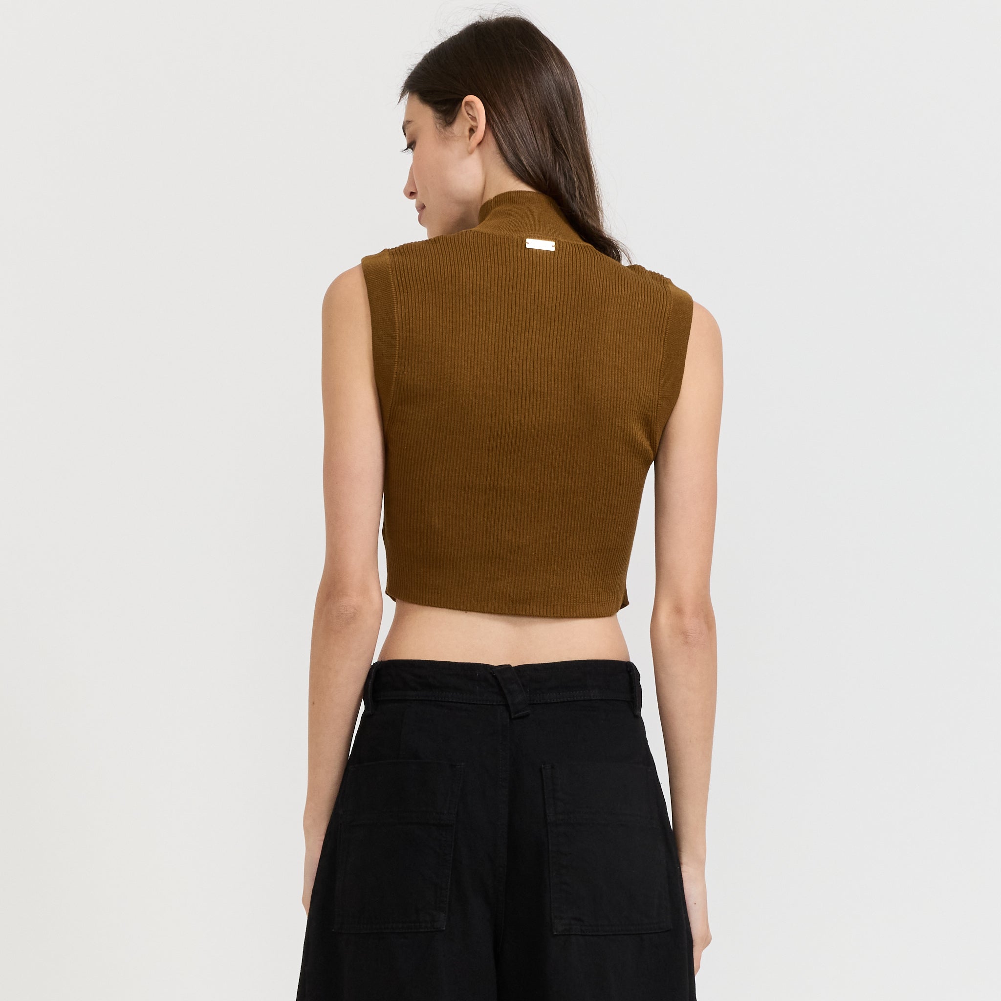 Auriss High Collar Top Bronze