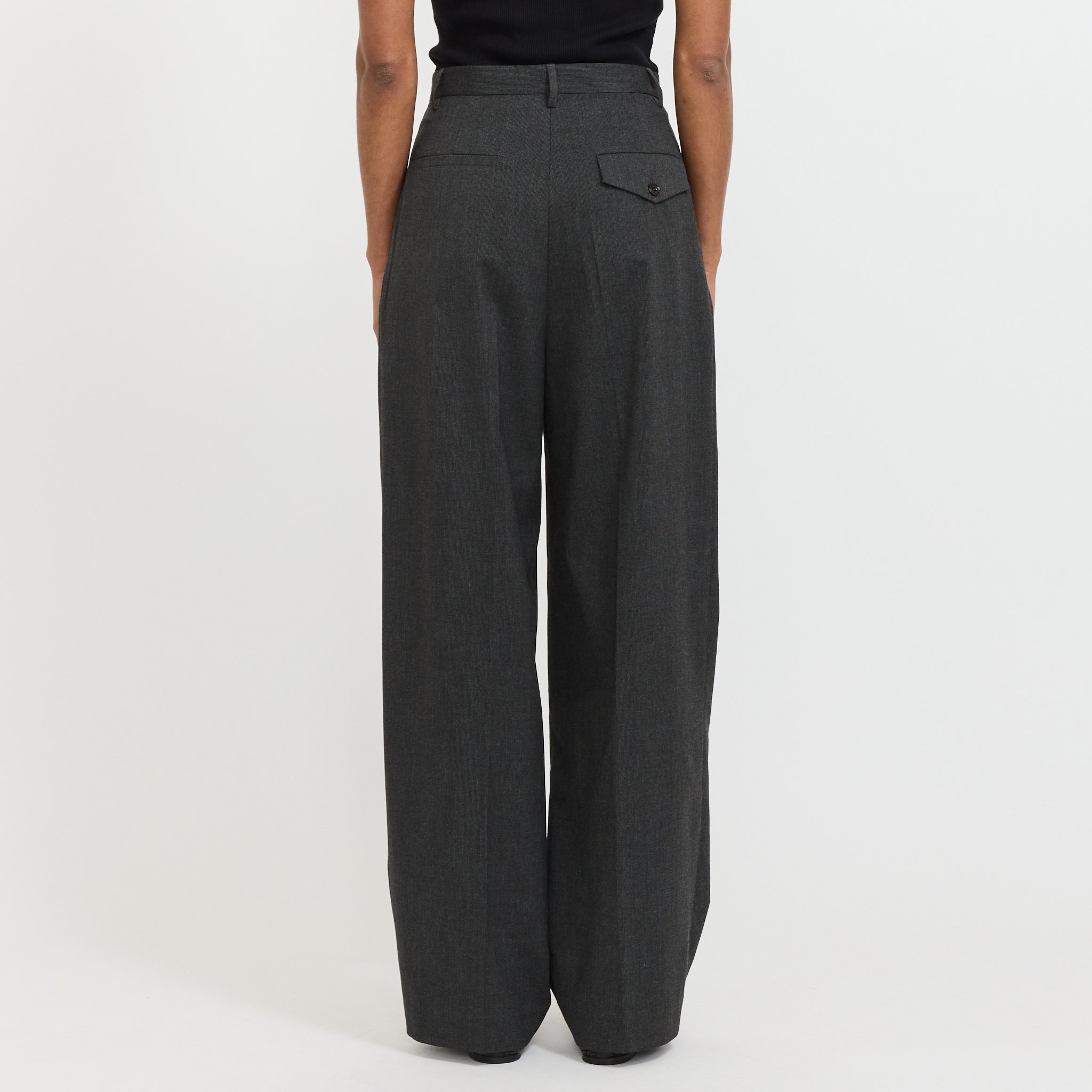 Emilio Straight Pleated Pants Greysand