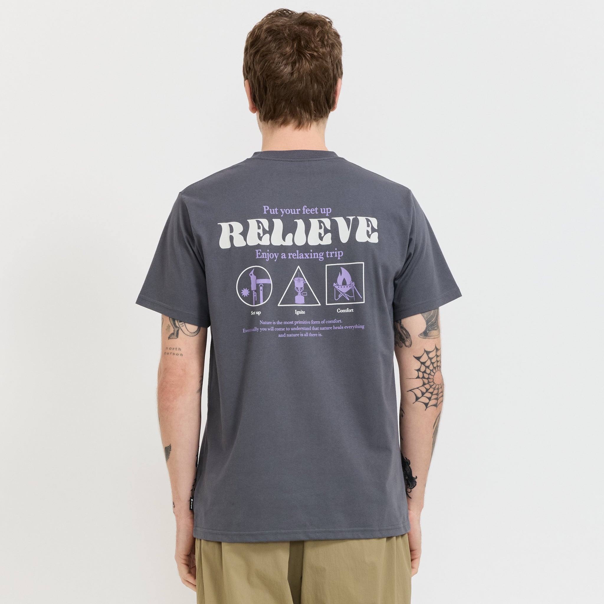 Camping Graphic T-Shirt Charcoal