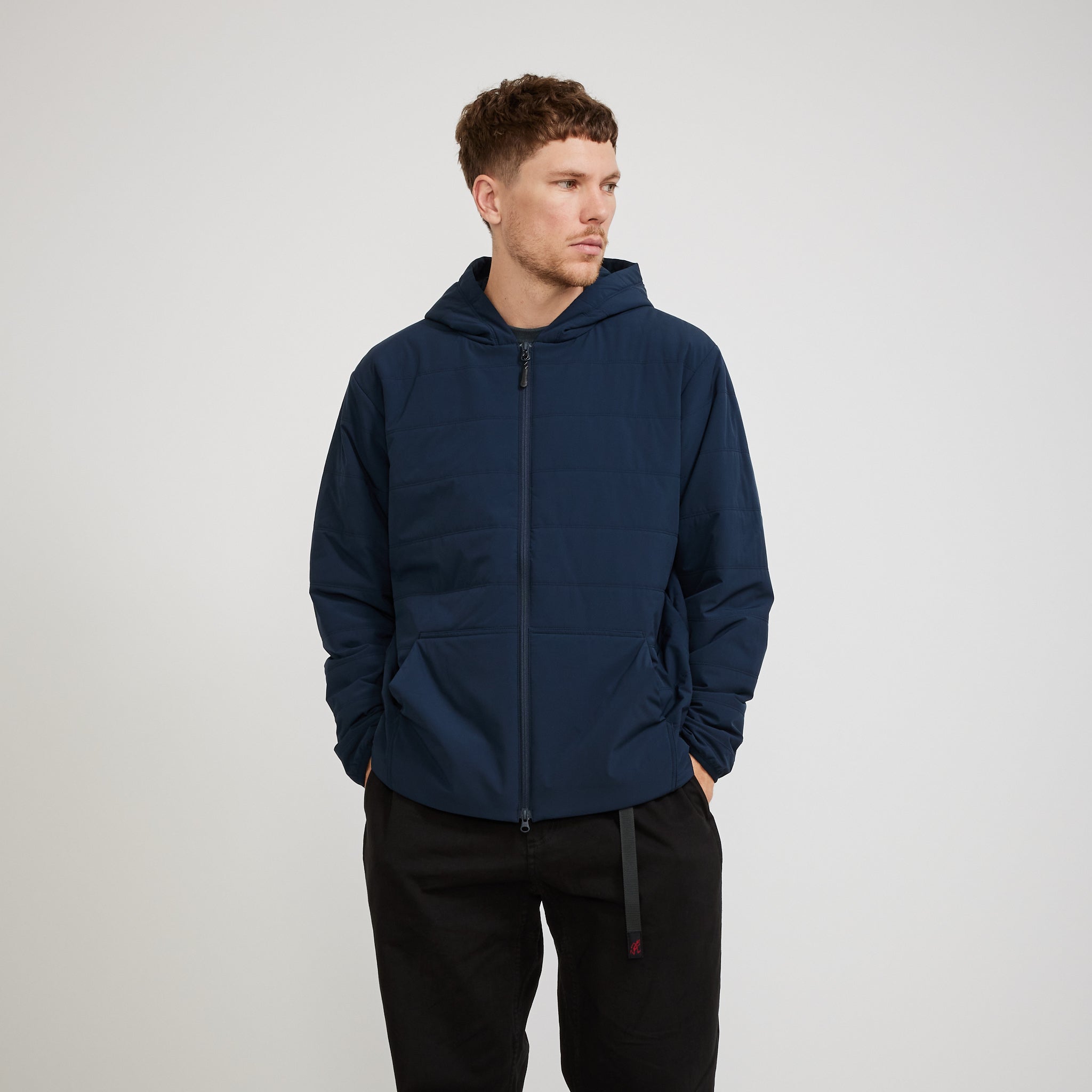 Flexible Insulated Zip Up Hoodie Navy