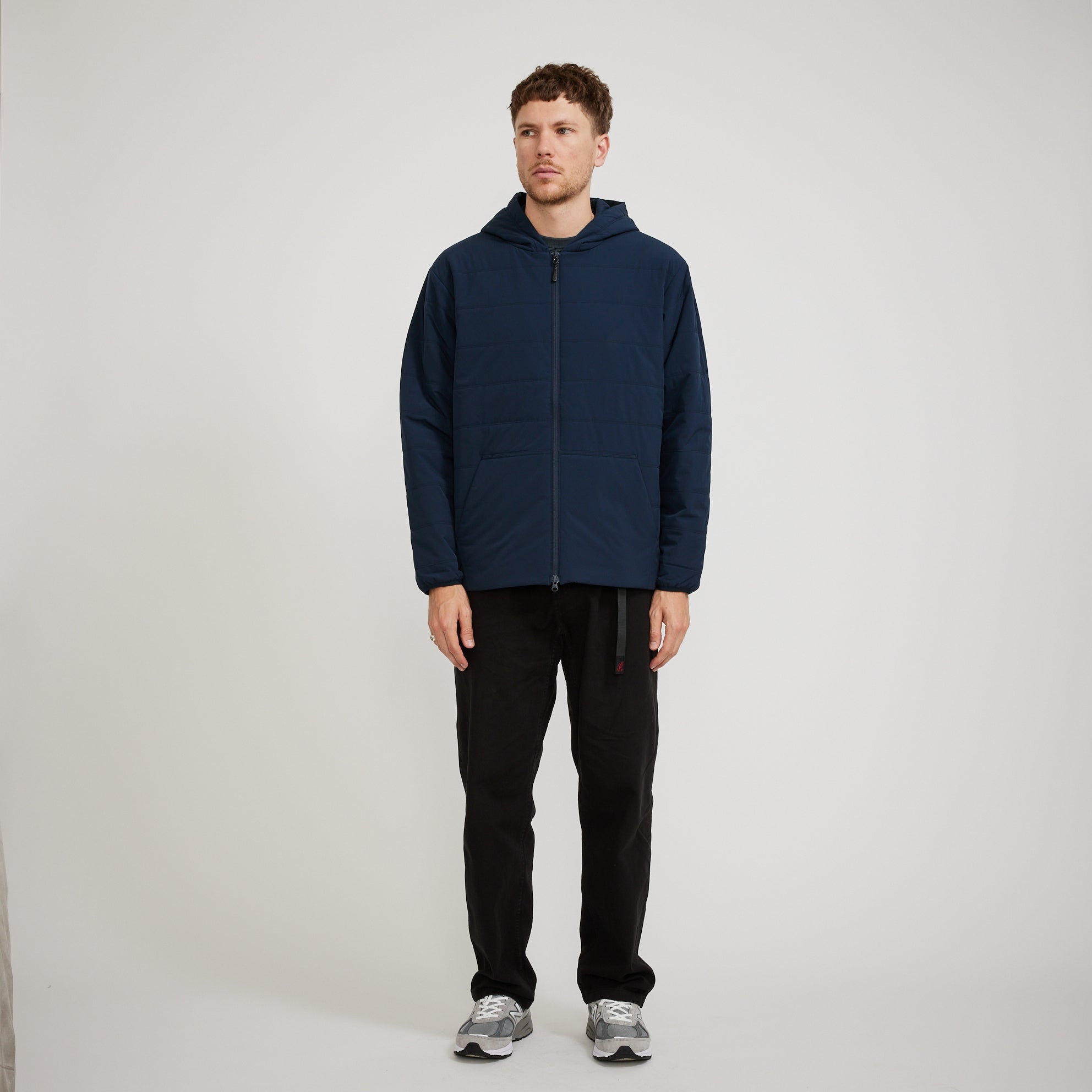 Flexible Insulated Zip Up Hoodie Navy