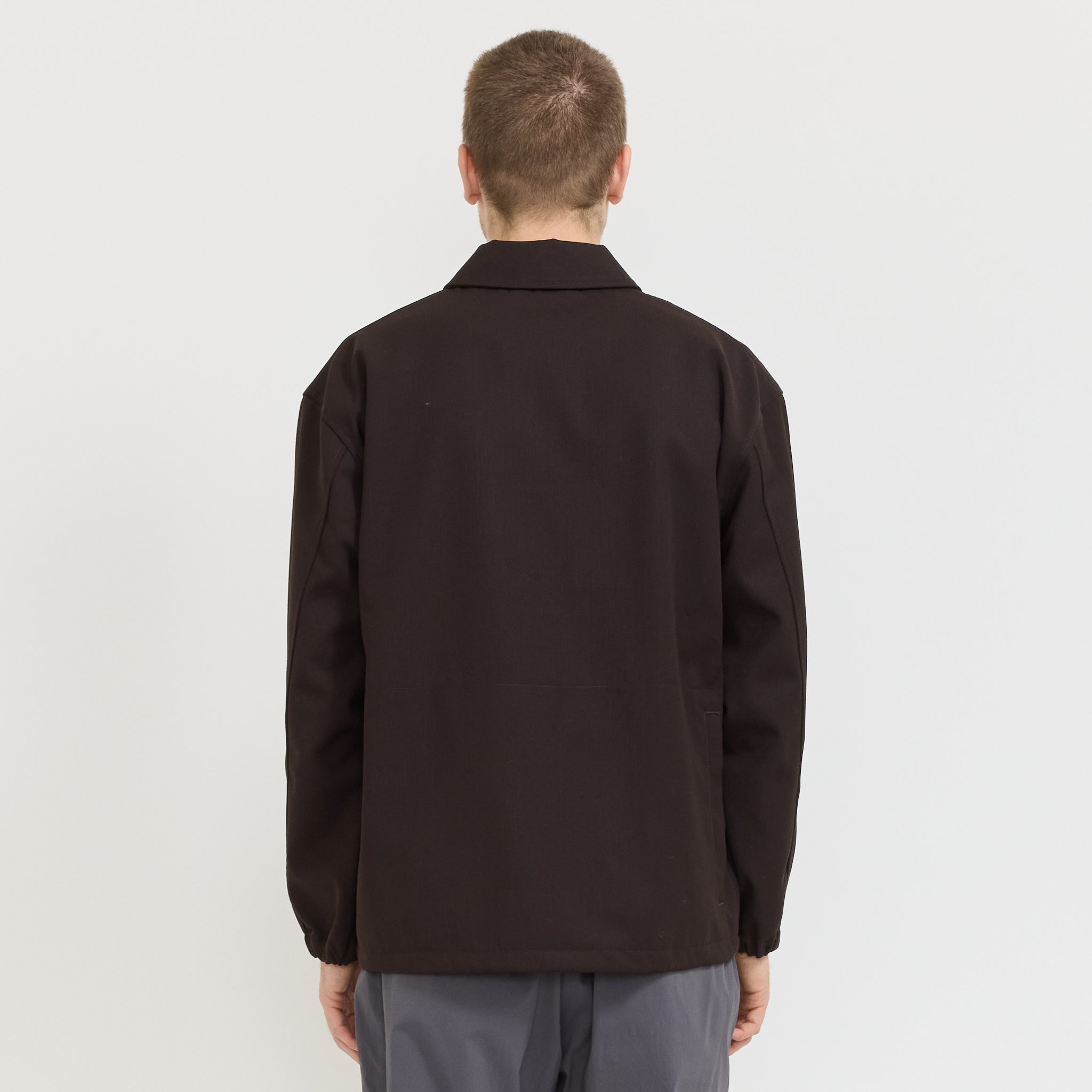 Hybrid Wool Coach Jacket Dark Brown