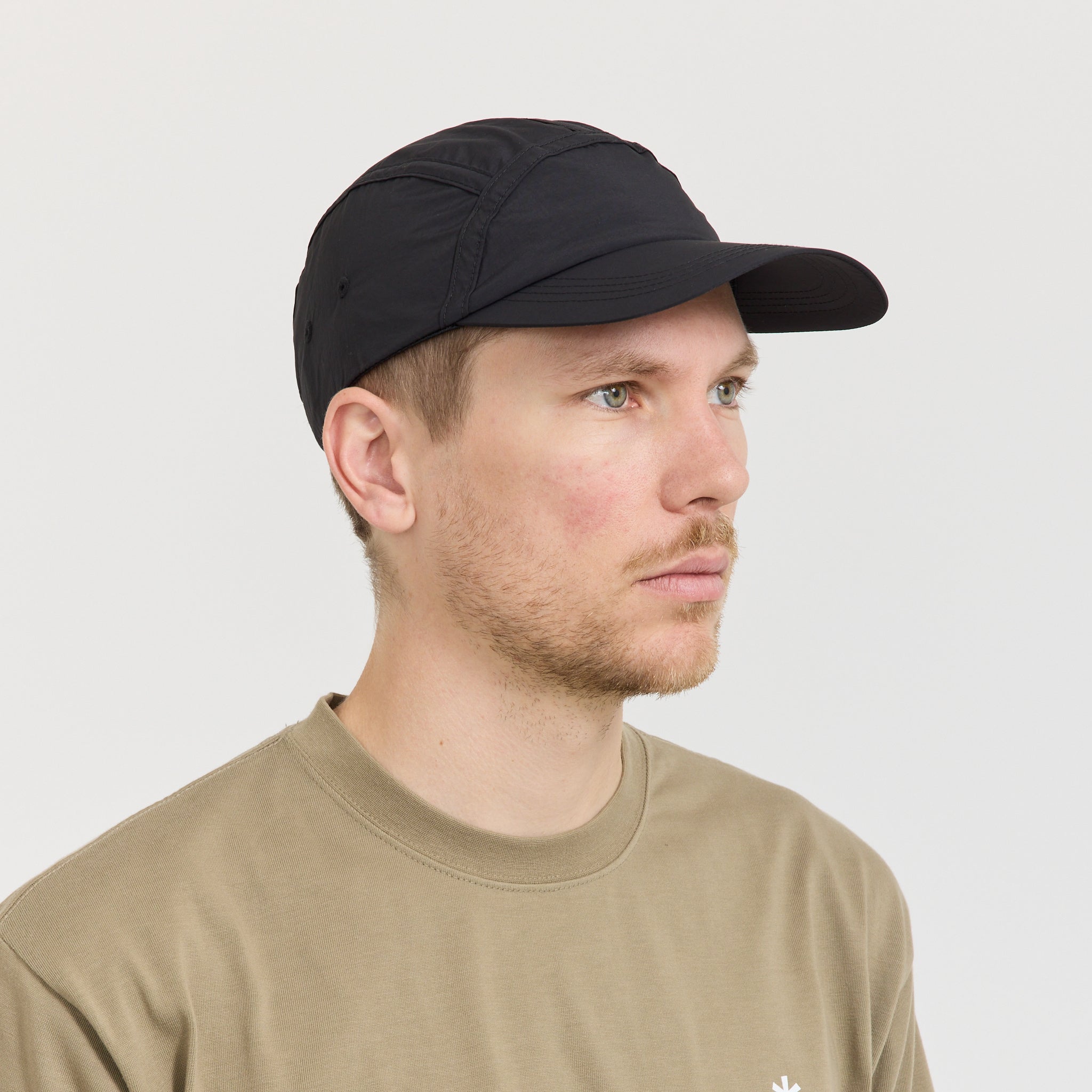 Nylon Tussah Cap Black