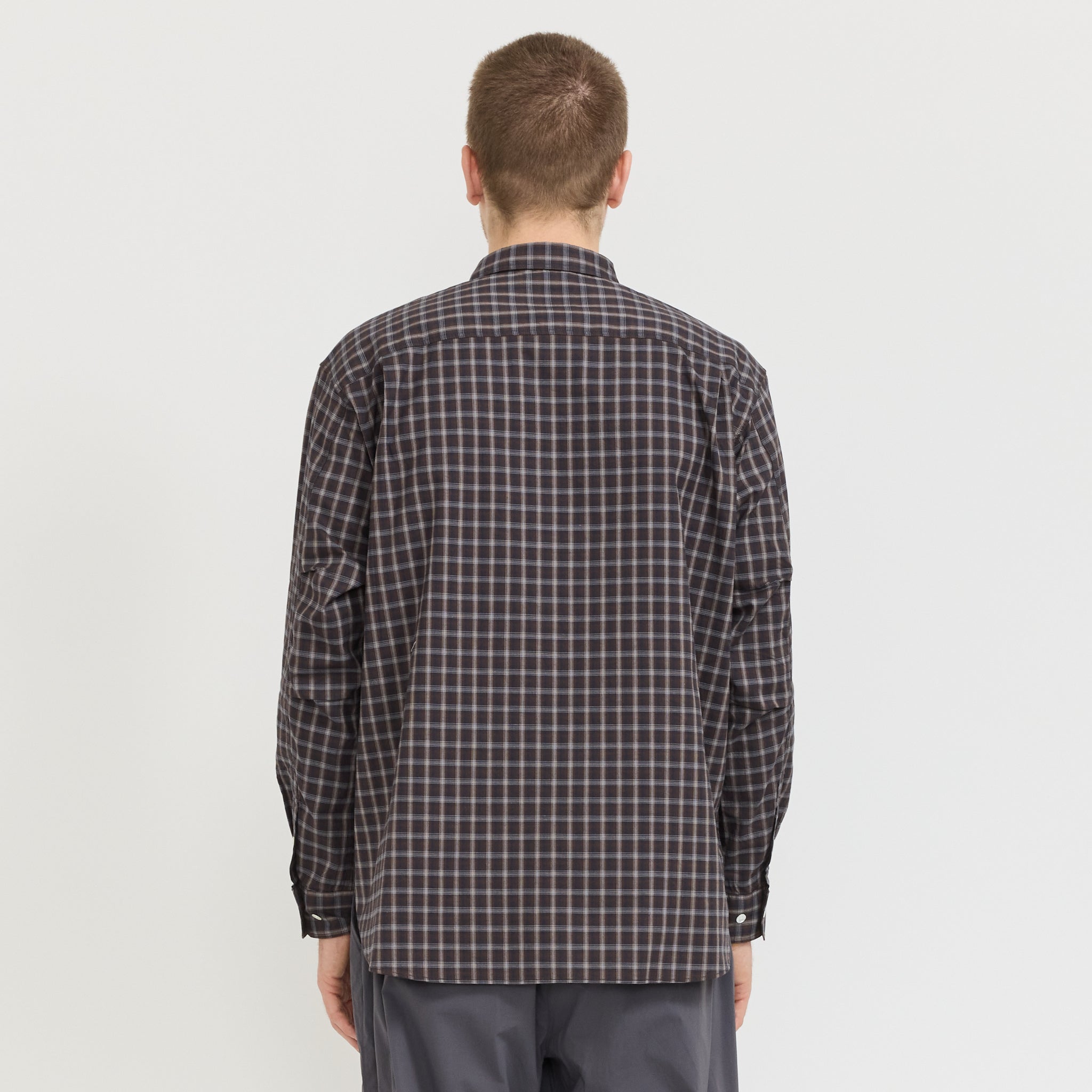 Organic Cotton Ombre Check Shirt Brown