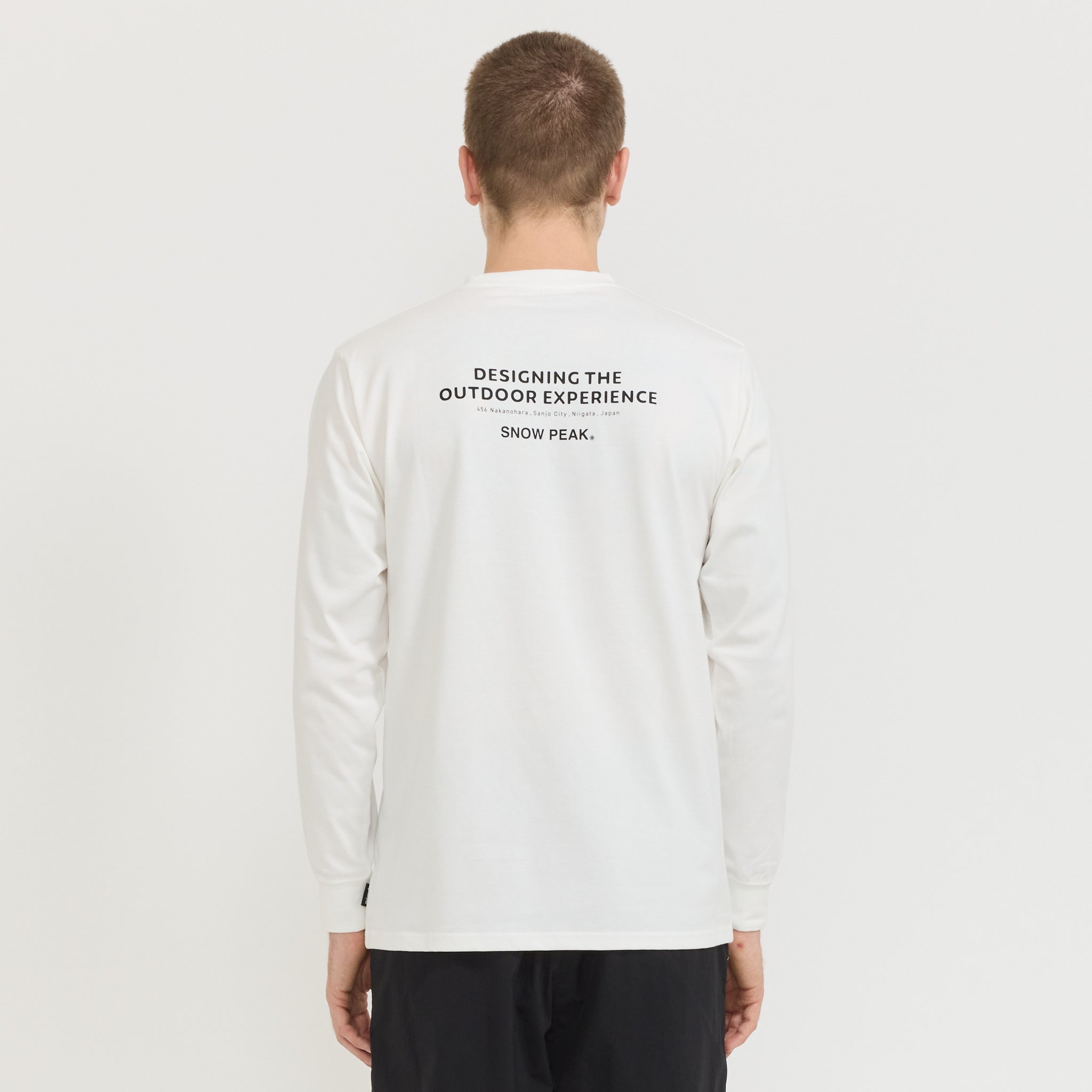 Snow Peak Typography L/S T-Shirt Off White