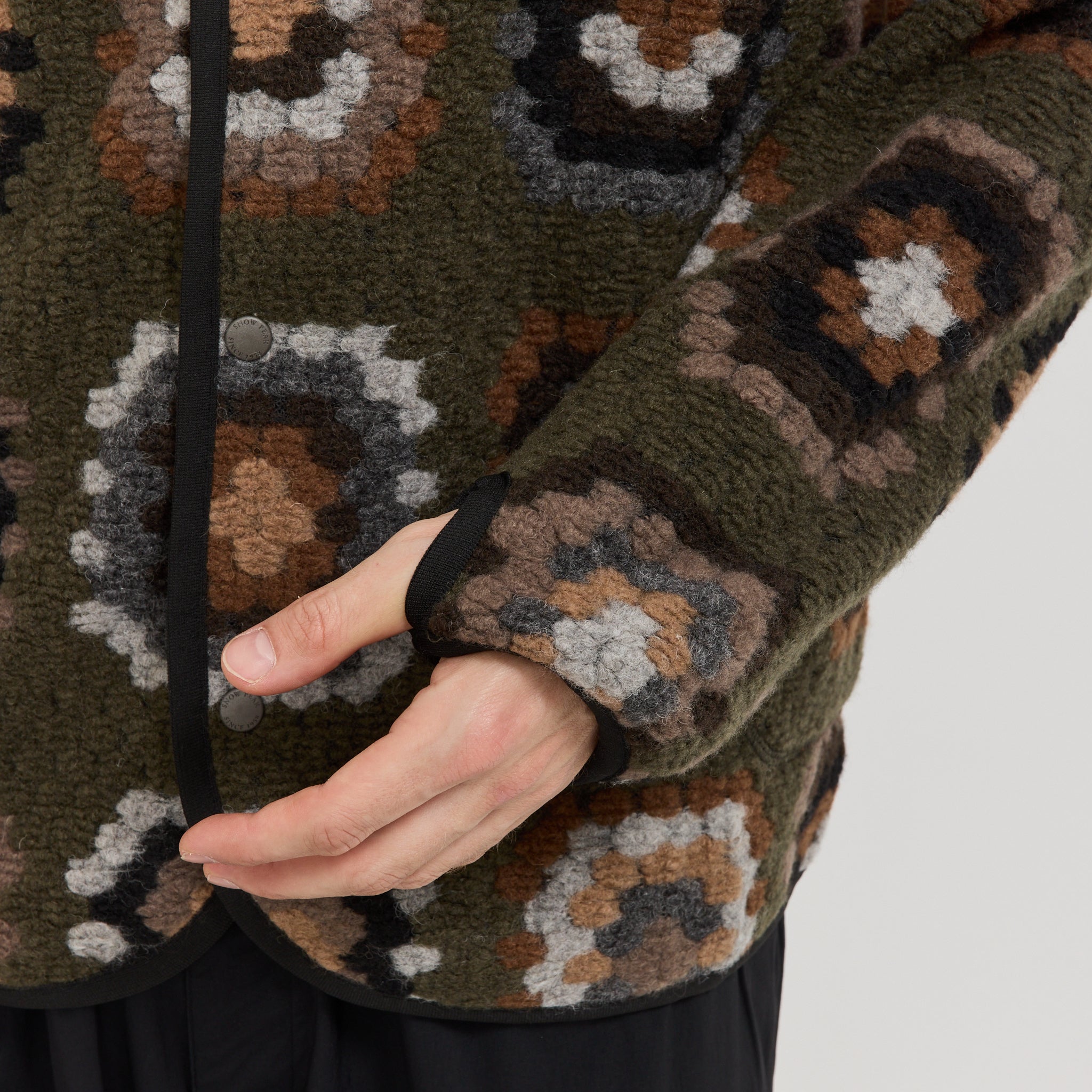 Snow Peak Wool Jacquard Cardigan Olive | Maplestore
