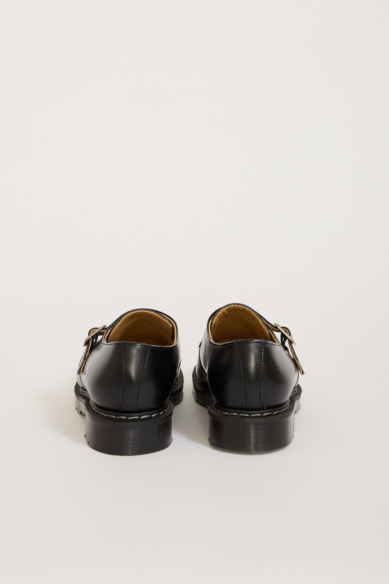 Solovair | Hi Shine Single Buckle Monk Shoe Black | Maplestore