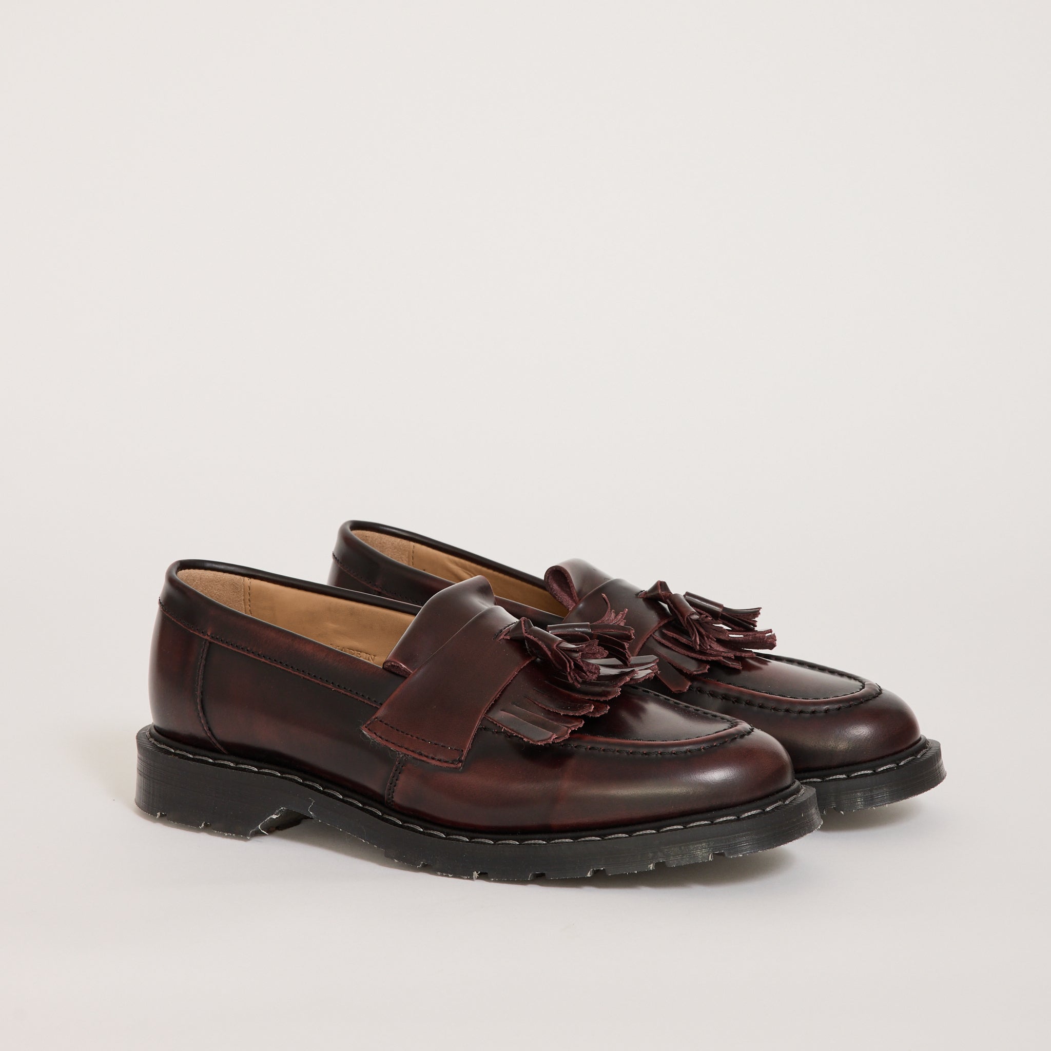 Hi Shine Tassel Loafer Burgundy Rub