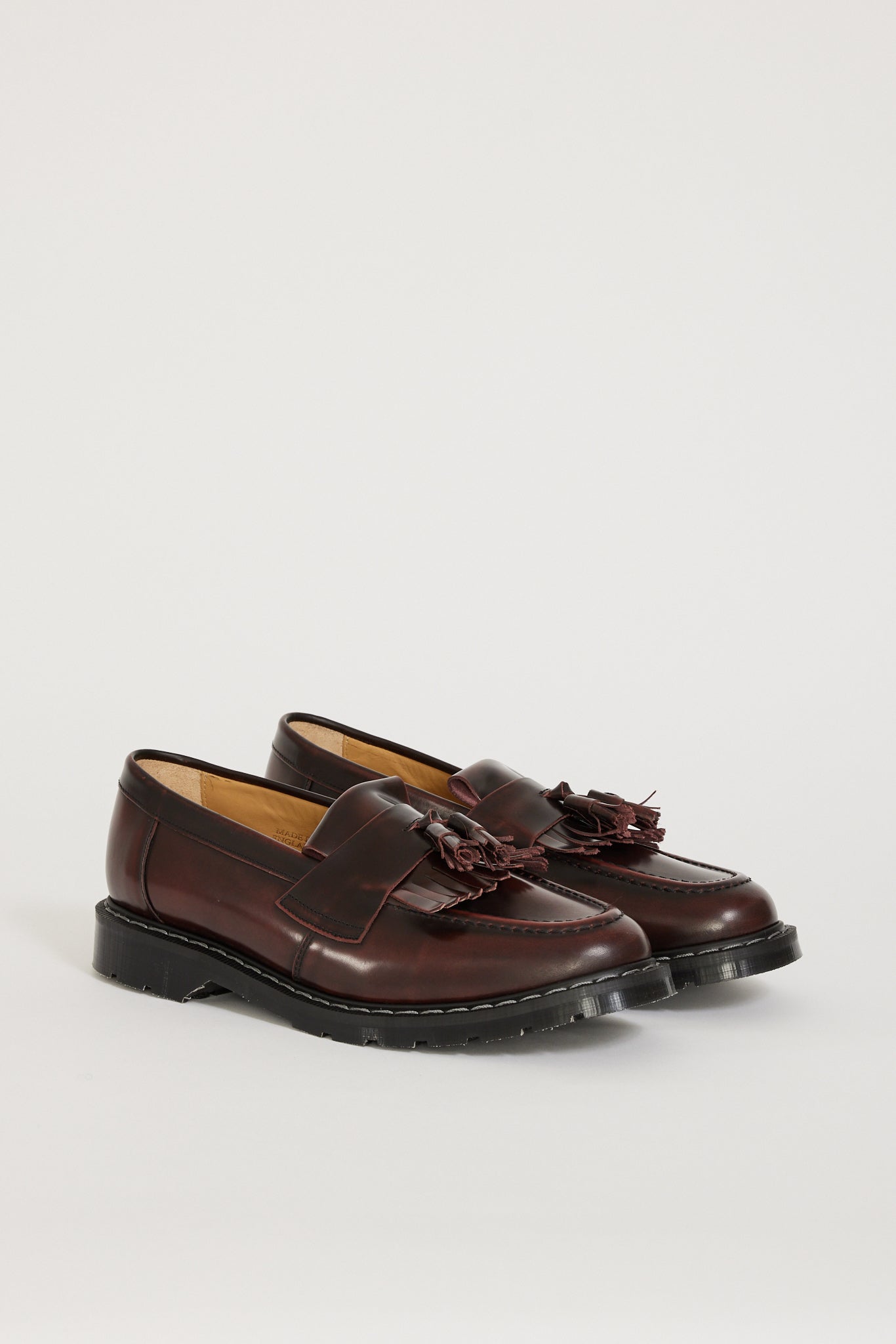 Solovair | Hi Shine Tassel Loafer Burgundy Rub | Maplestore