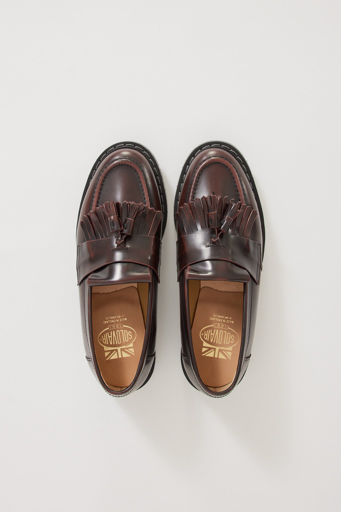 Solovair | Hi Shine Tassel Loafer Burgundy Rub | Maplestore