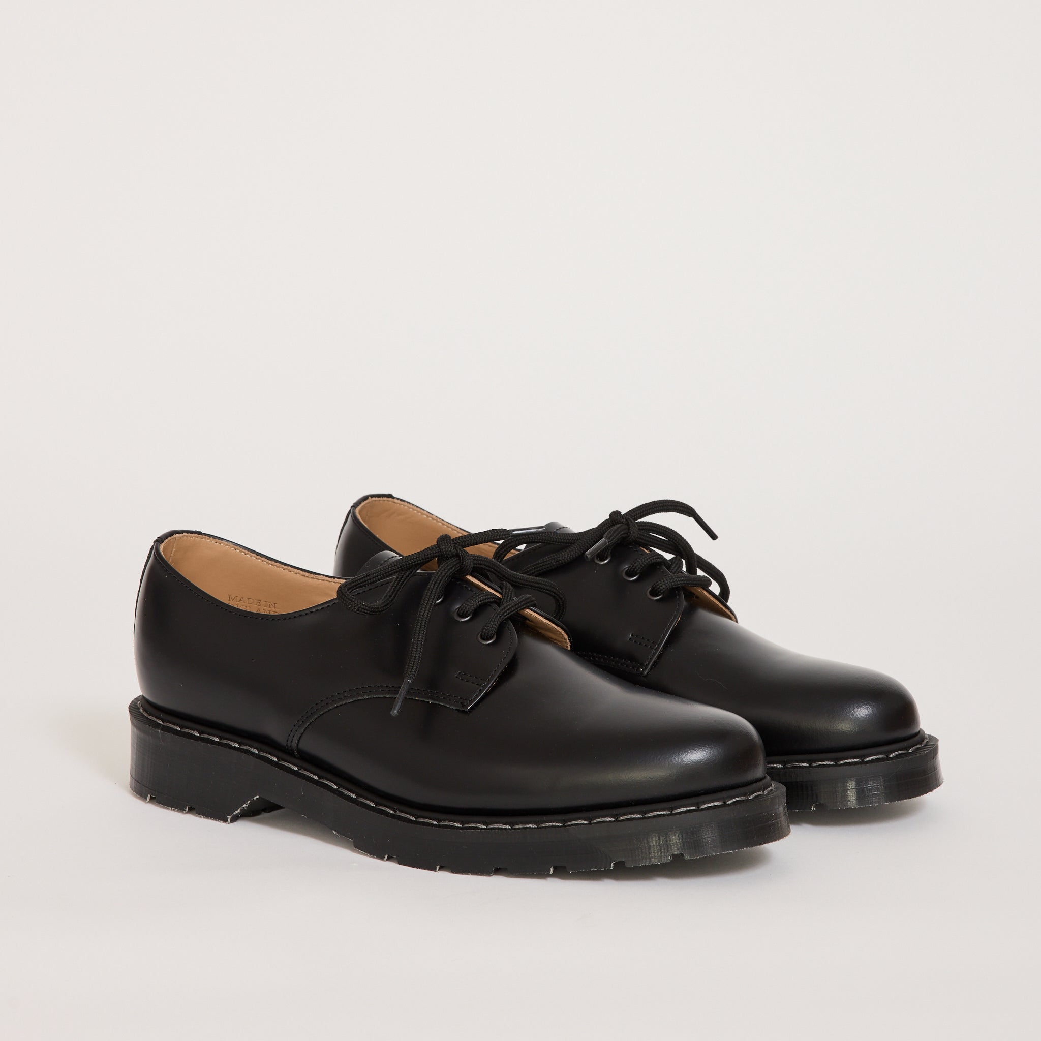 Black Hi-Shine Gibson Shoe Solovair Vegan Gibson Shoe Black Hi-Shine — Downes main image 3