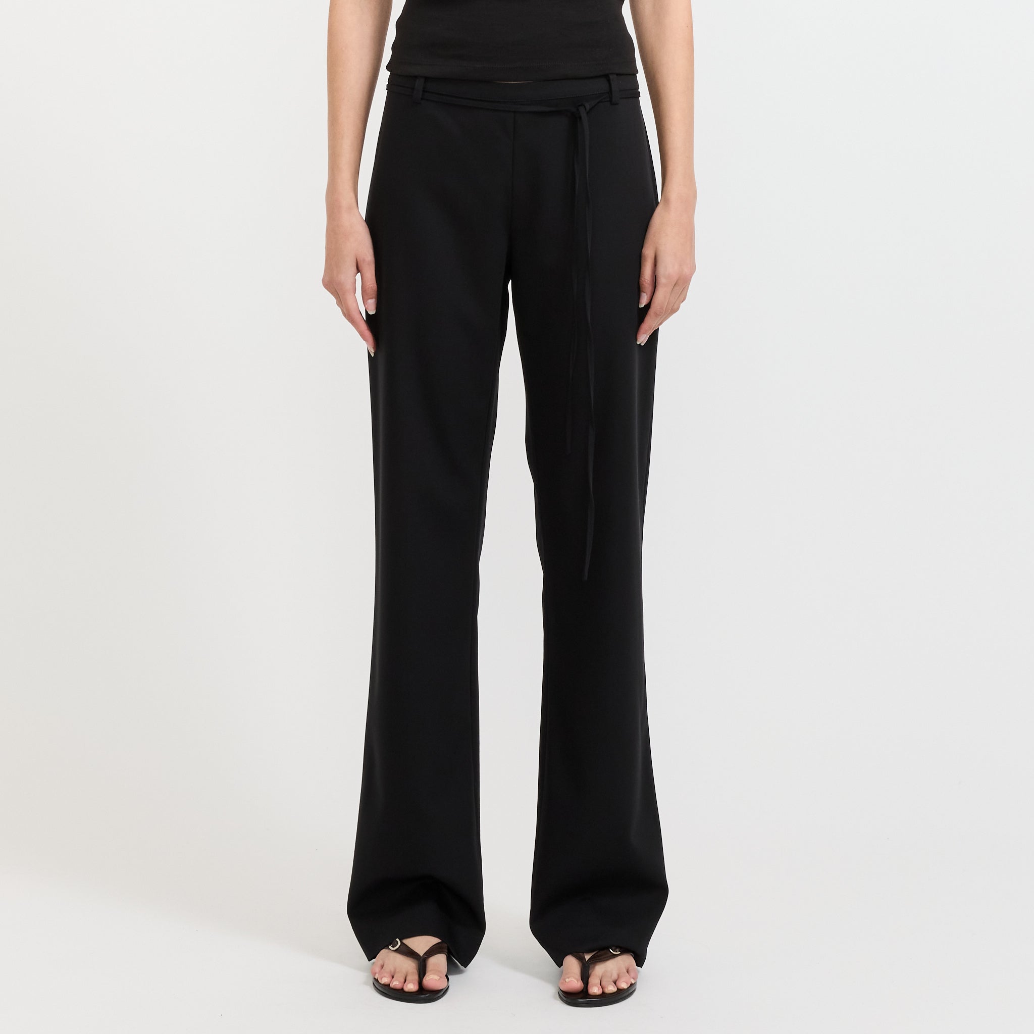 90s Rouleau Minimal Pants Black