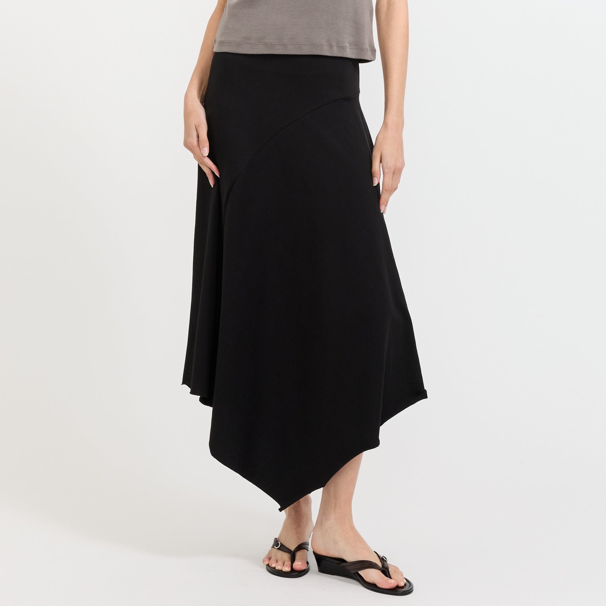 Asymm Drape Skirt Black