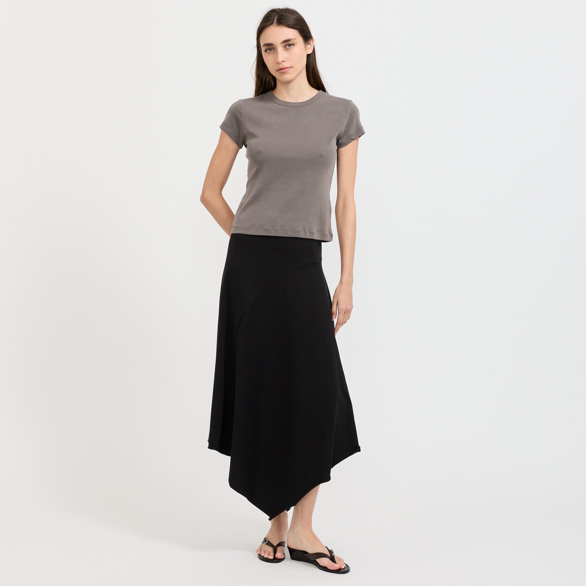 Asymm Drape Skirt Black
