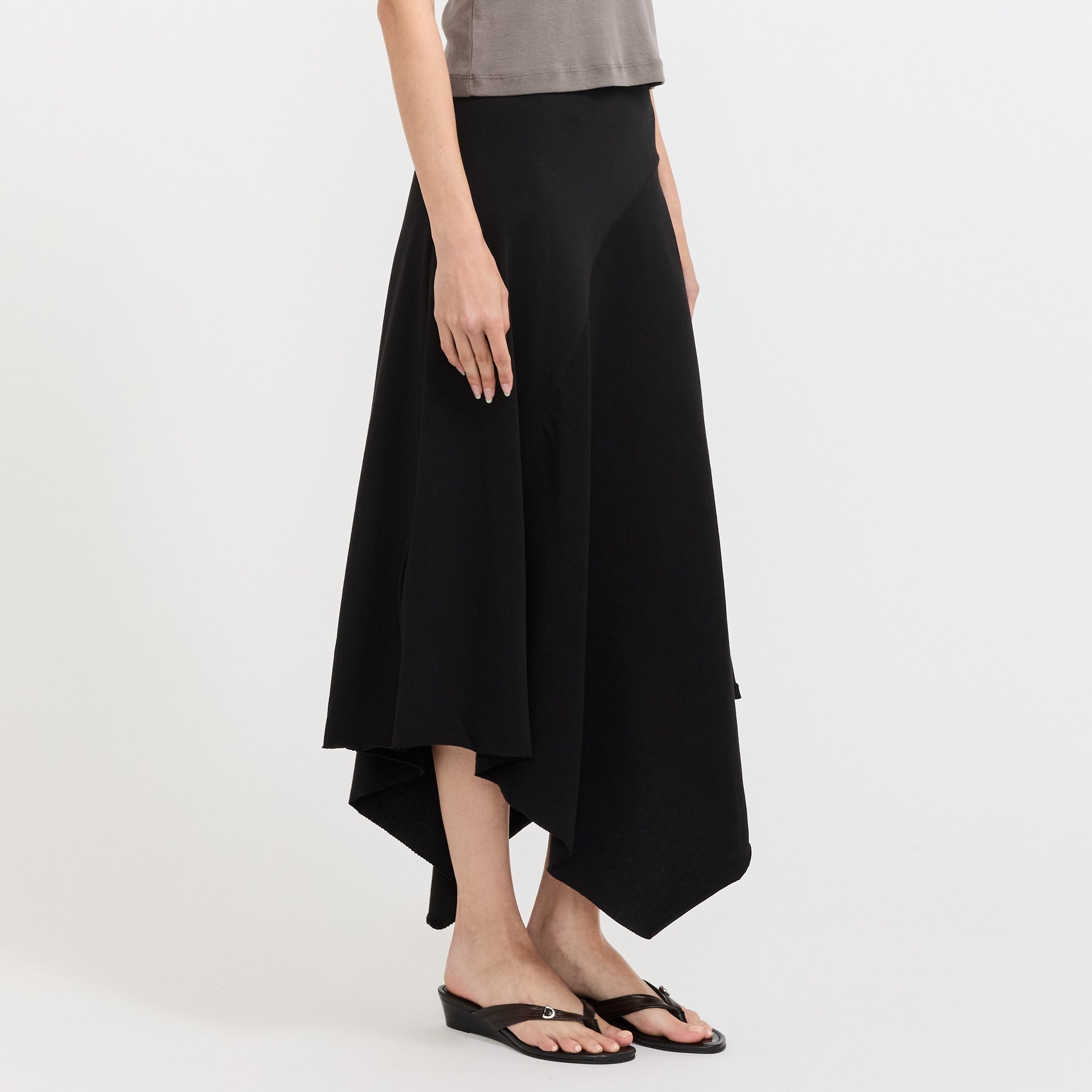 Asymm Drape Skirt Black