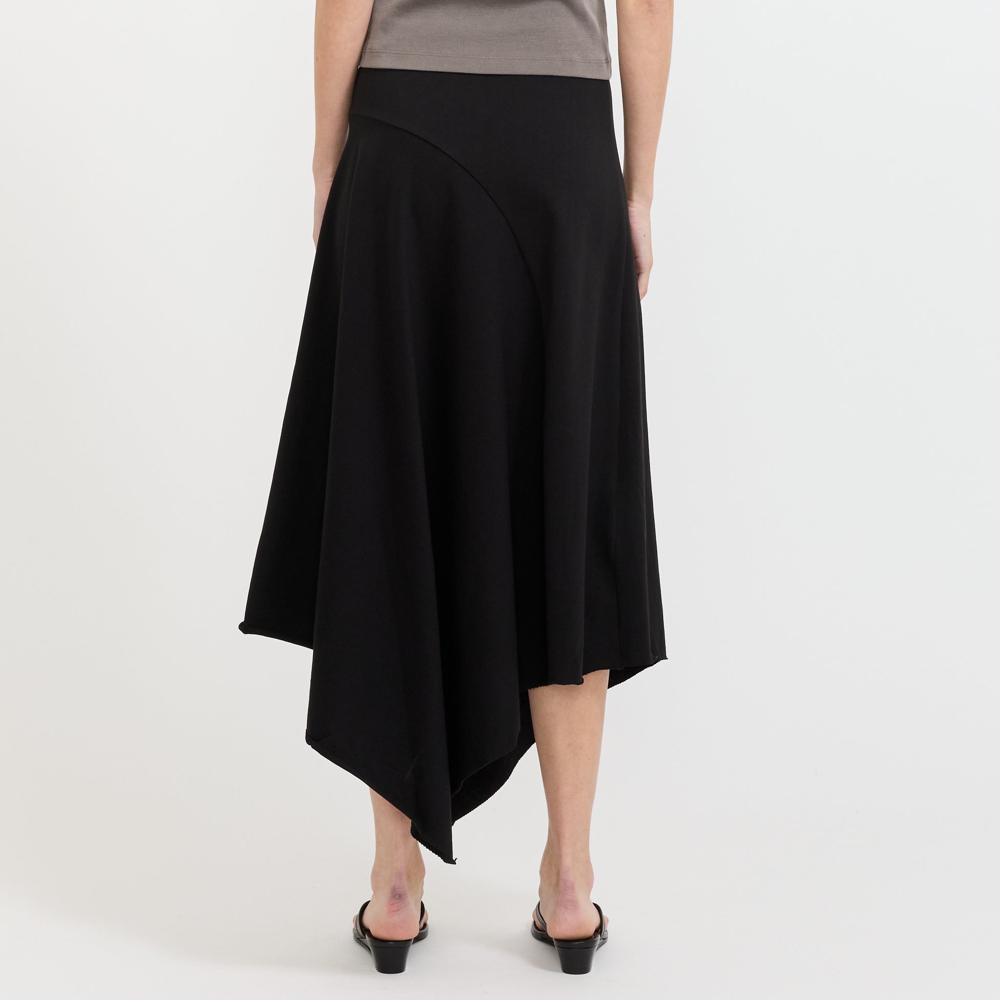 Asymm Drape Skirt Black
