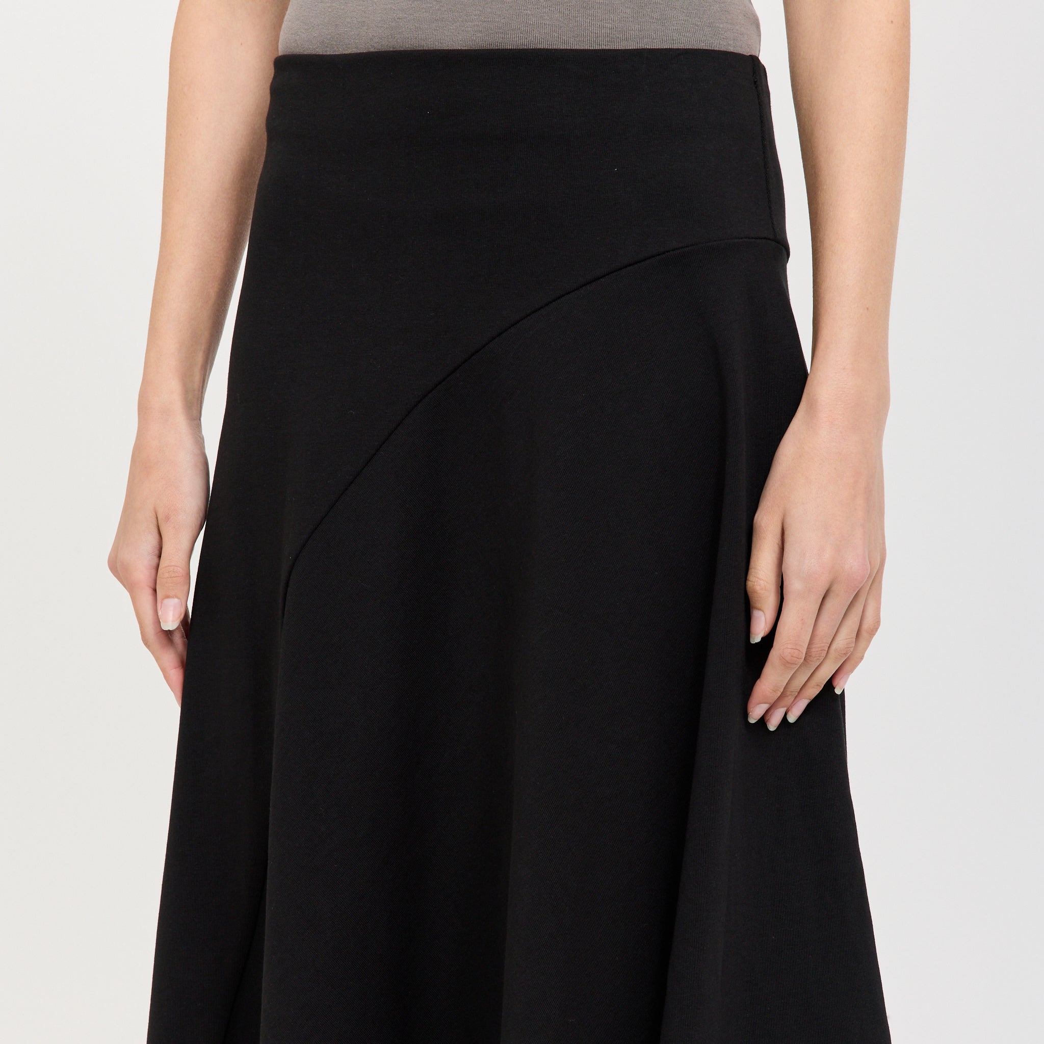Asymm Drape Skirt Black