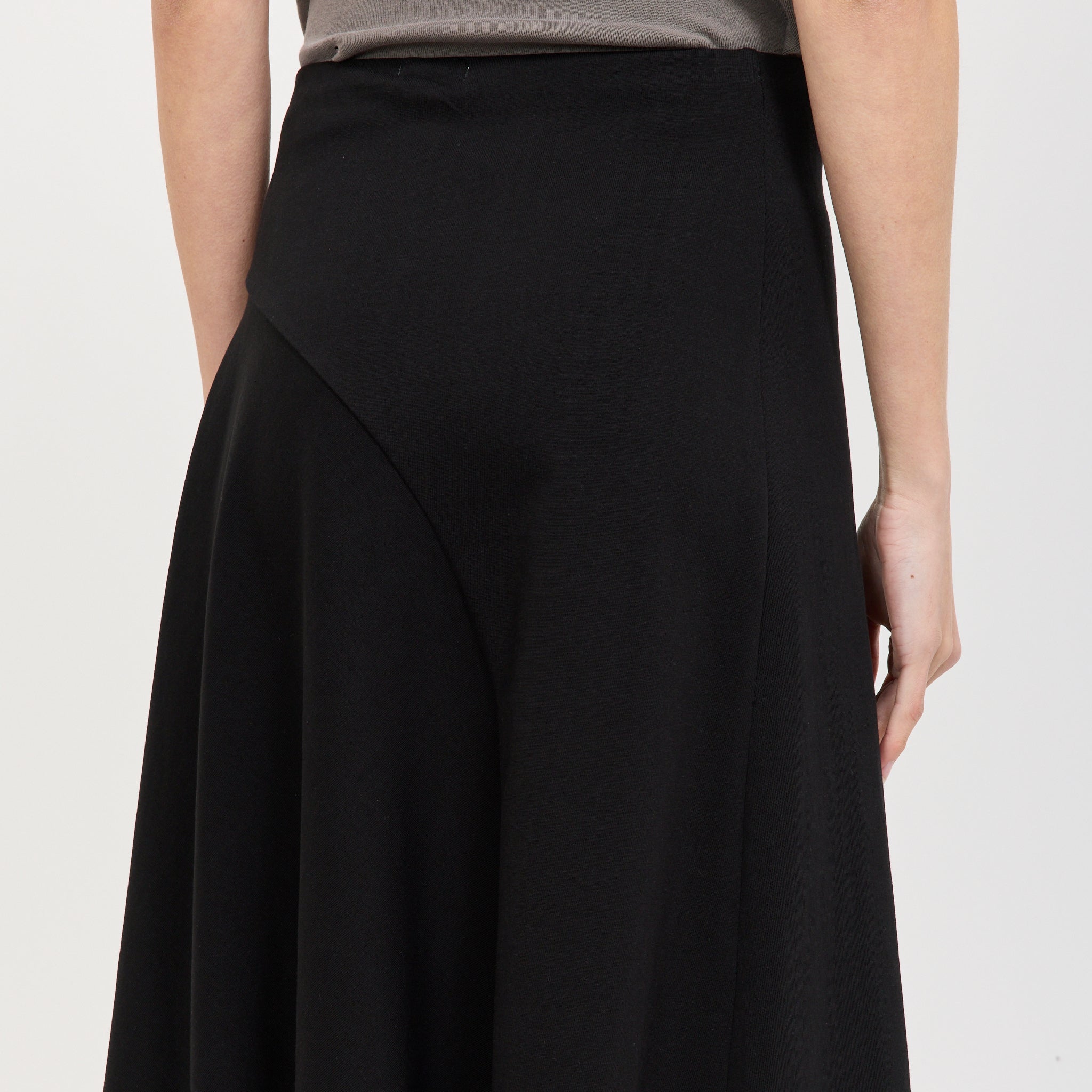 Asymm Drape Skirt Black