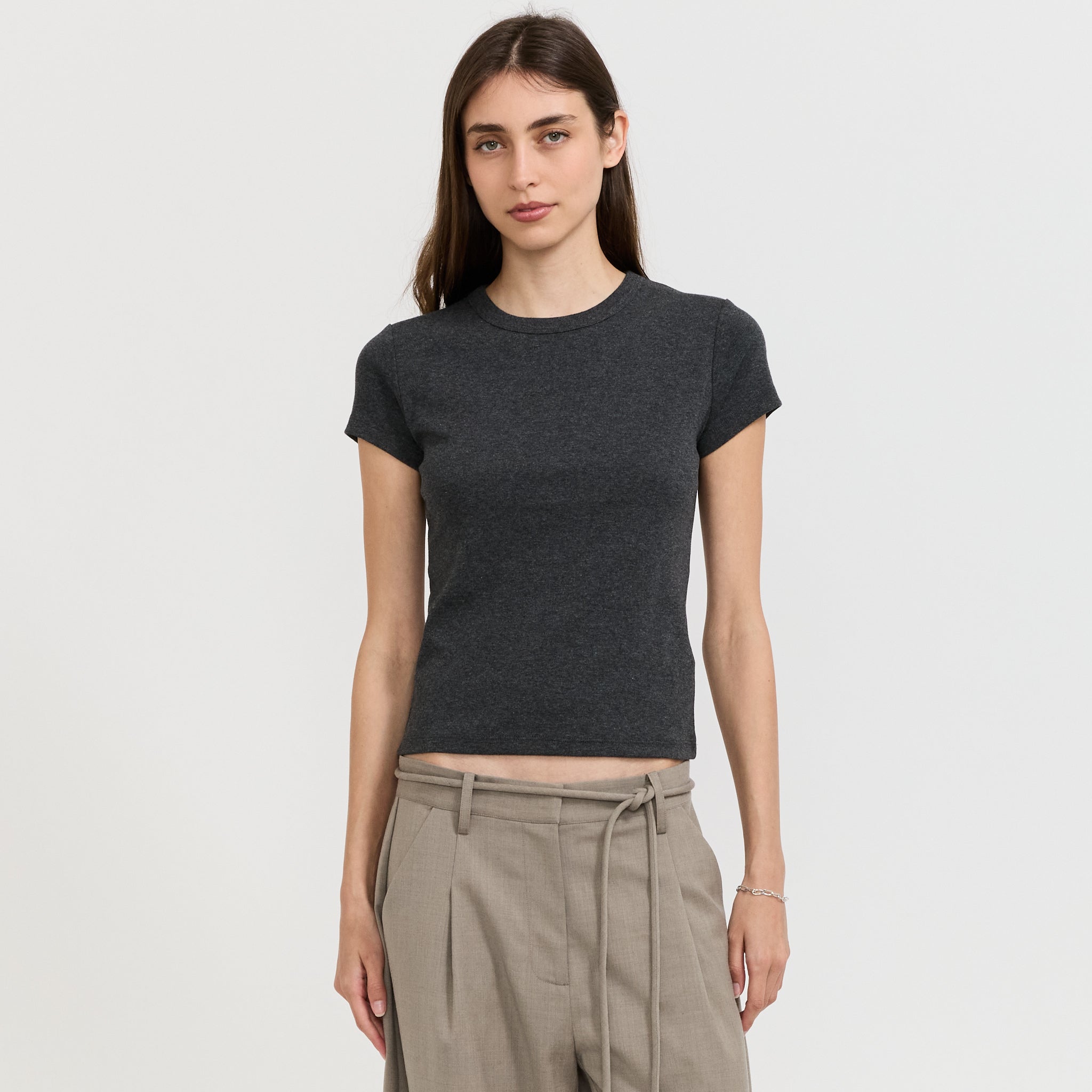 Baby Tee Clay Charcoal Melange