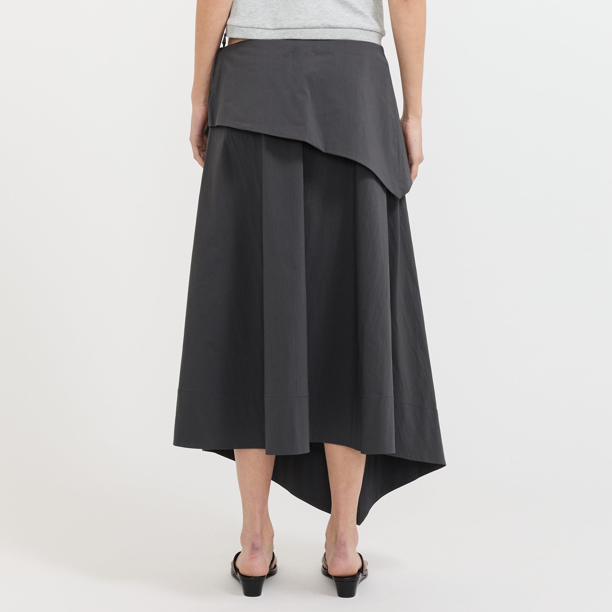 Detachable Belt Asymm Skirt Iron Glaze