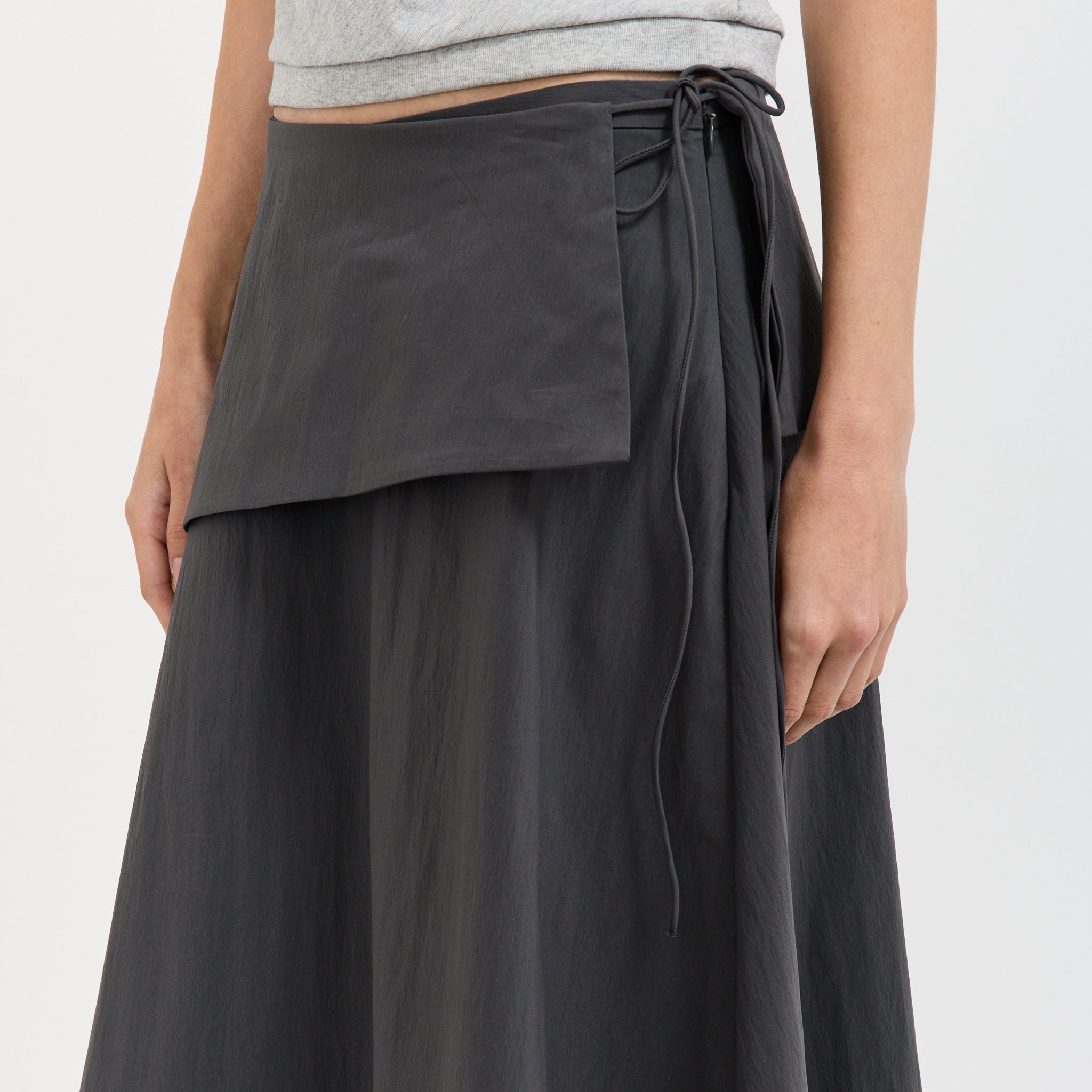Detachable Belt Asymm Skirt Iron Glaze