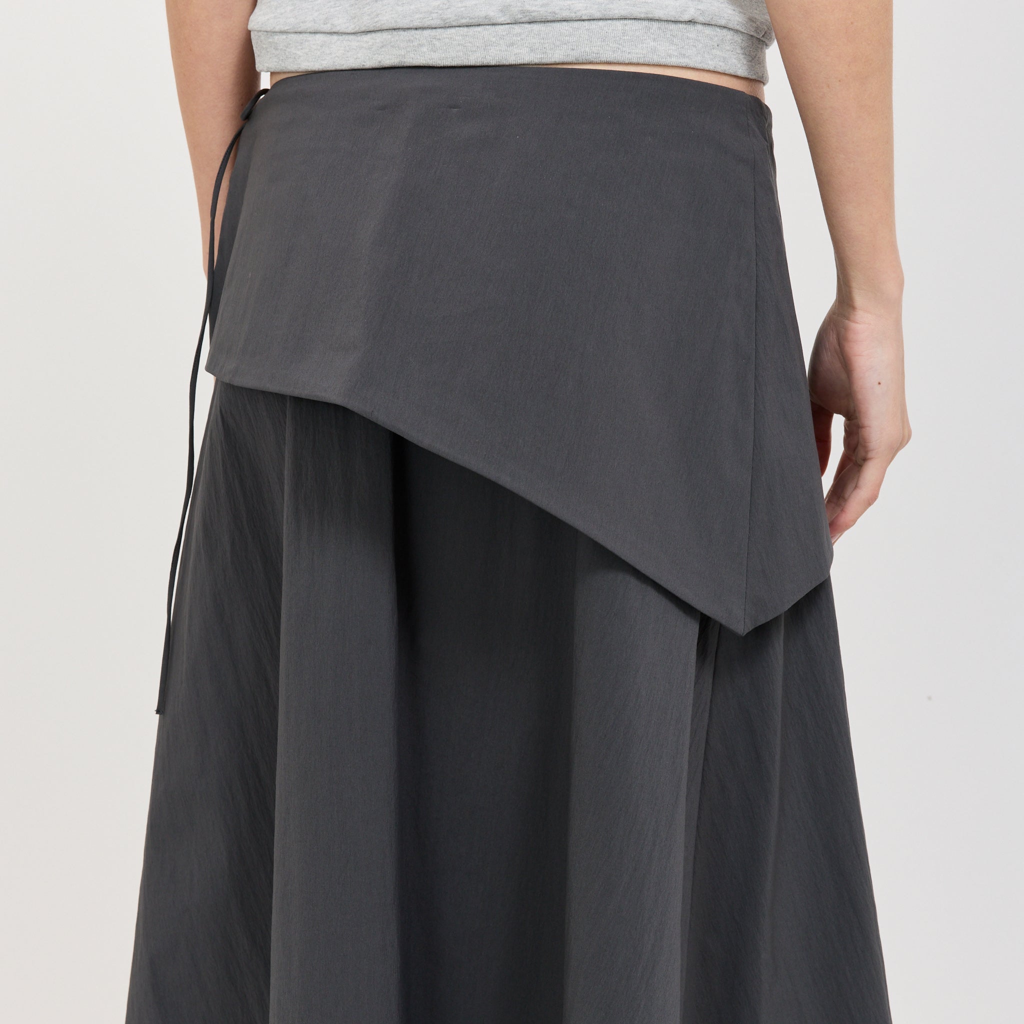 Detachable Belt Asymm Skirt Iron Glaze