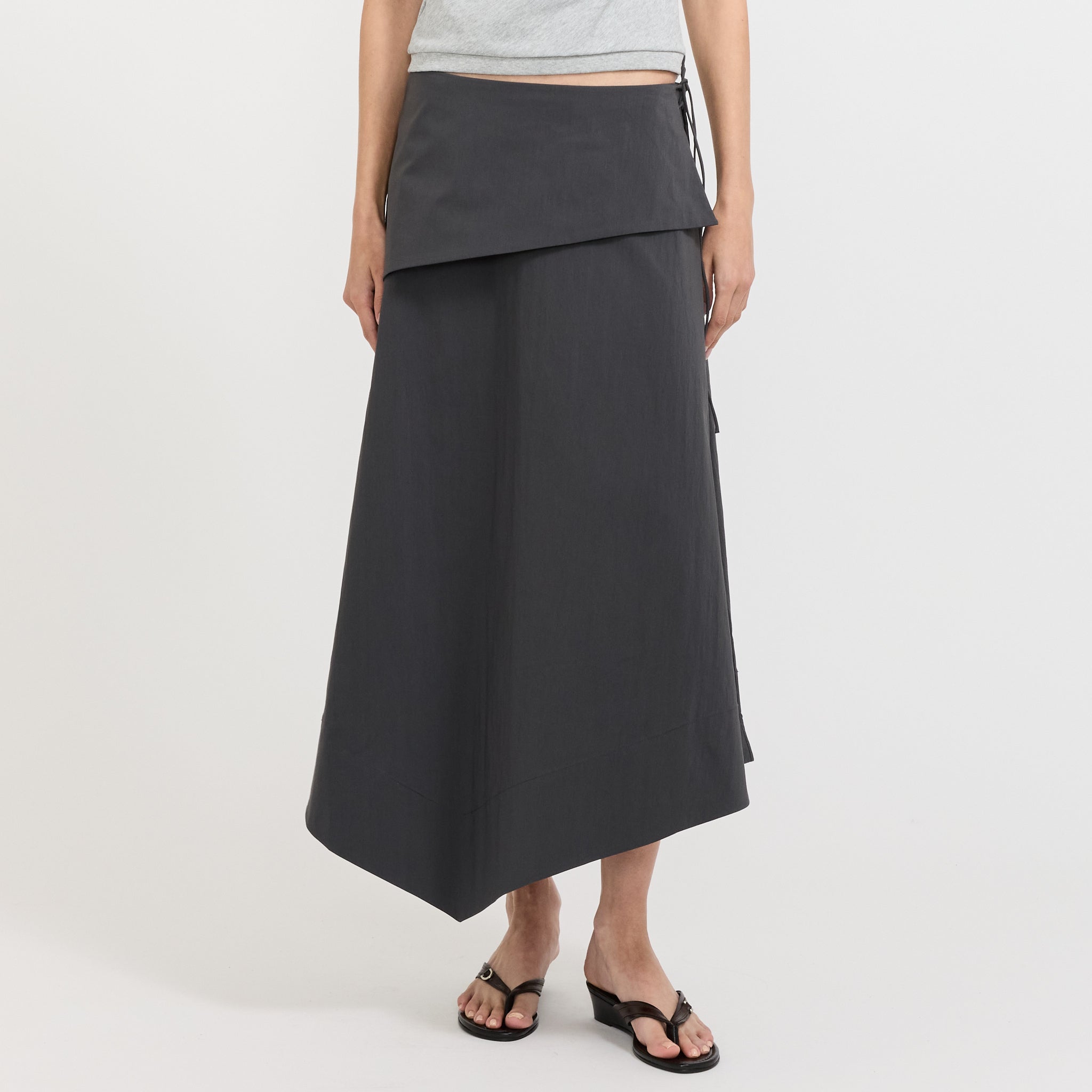 Detachable Belt Asymm Skirt Iron Glaze
