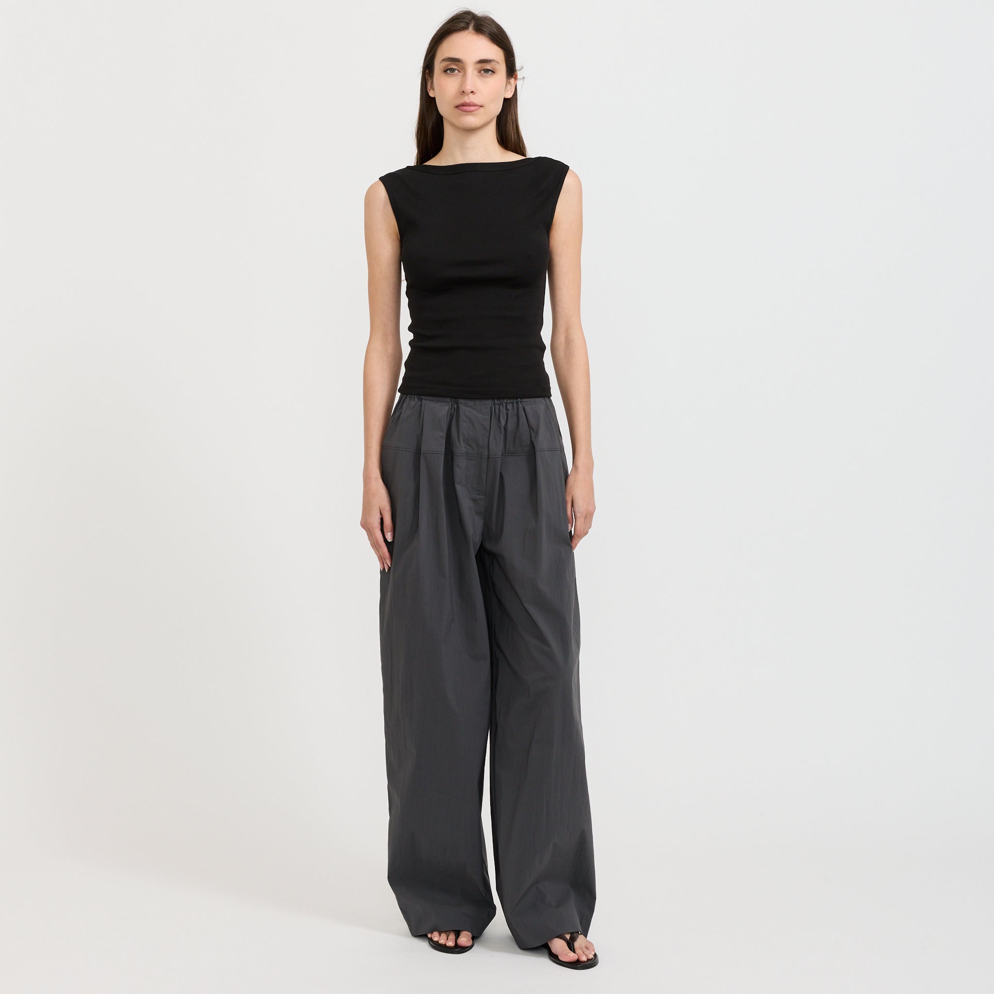 Relaxed Pleat Pants Iron Glaze