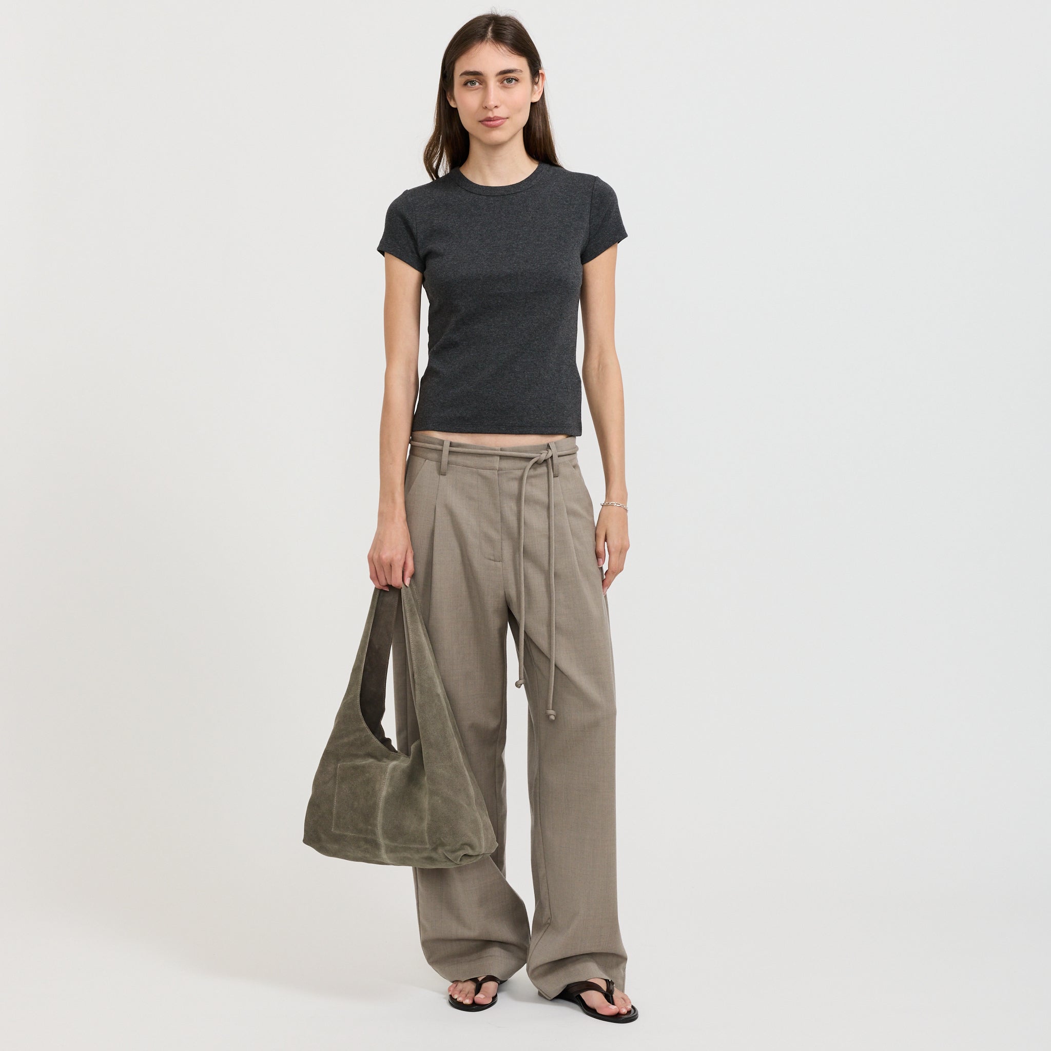Suede Soft Bag Pebble