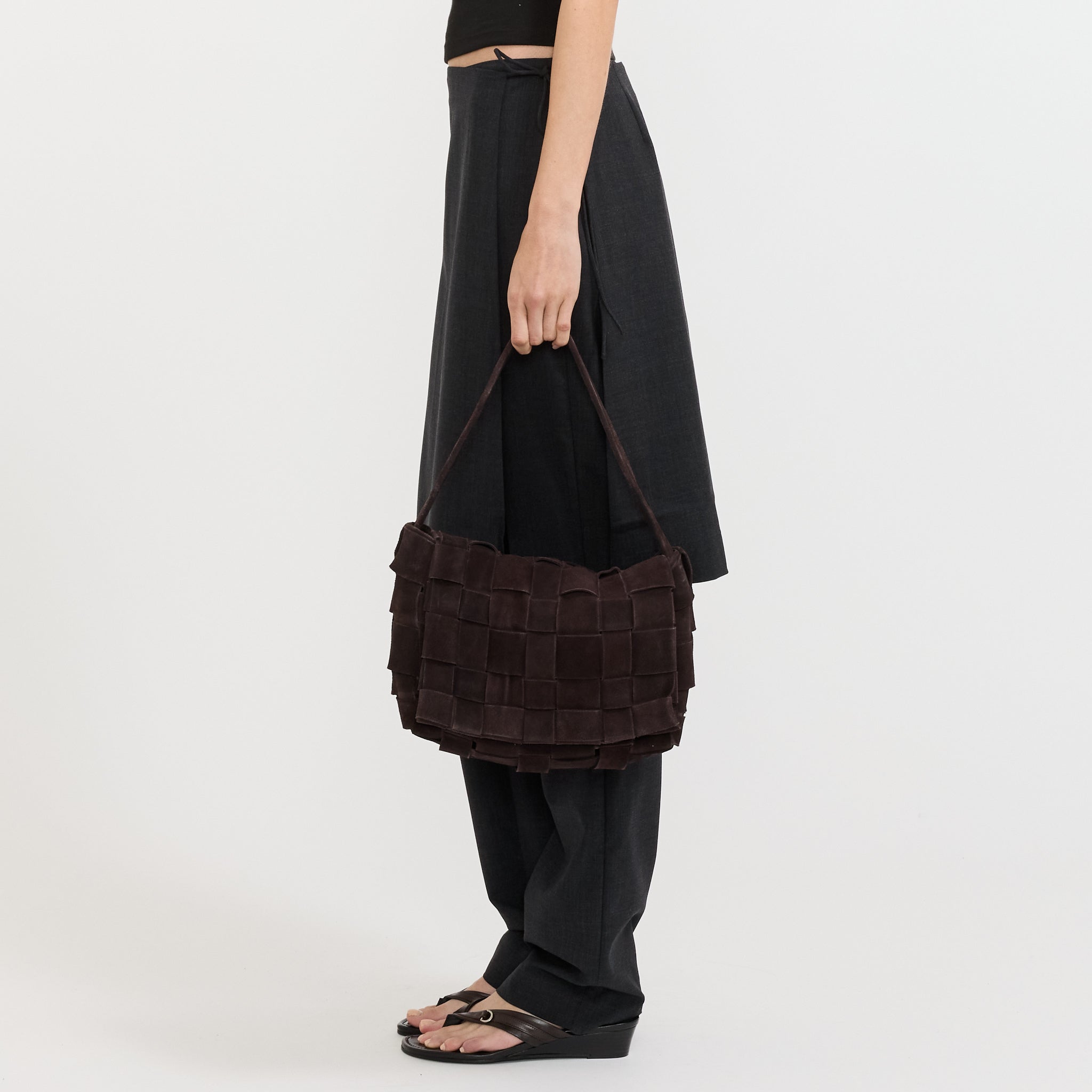 Suede Woven Envelope Mini Torte Coffee
