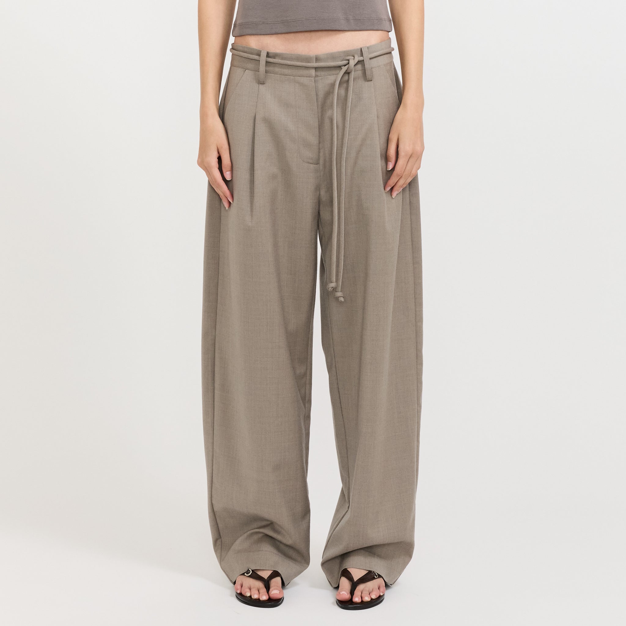 Tailored Barrel Pants Light Taupe