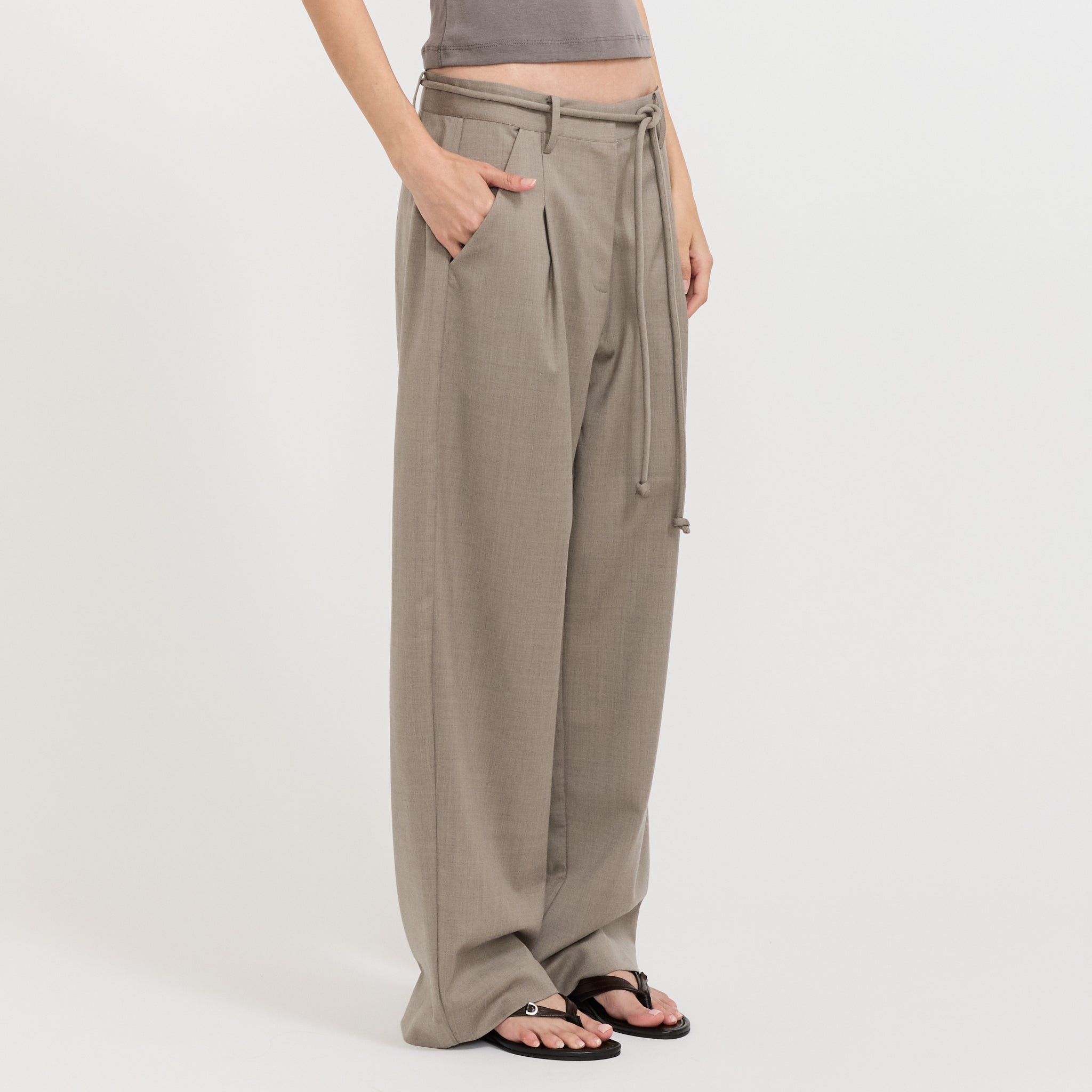 Tailored Barrel Pants Light Taupe