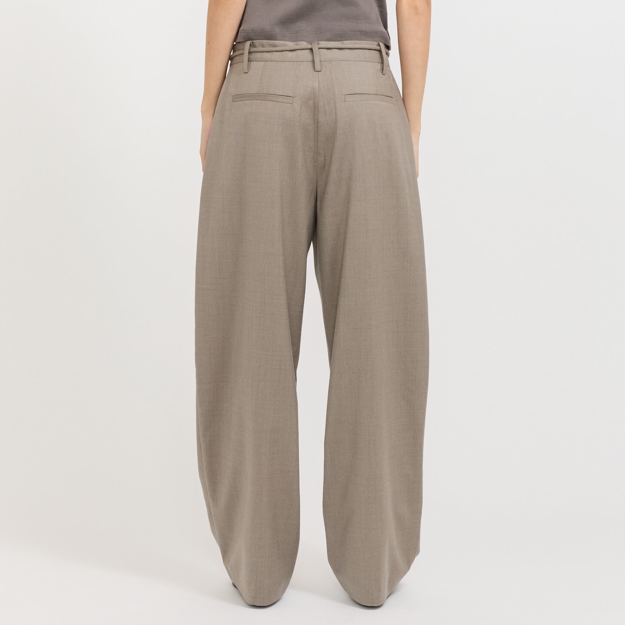 Tailored Barrel Pants Light Taupe