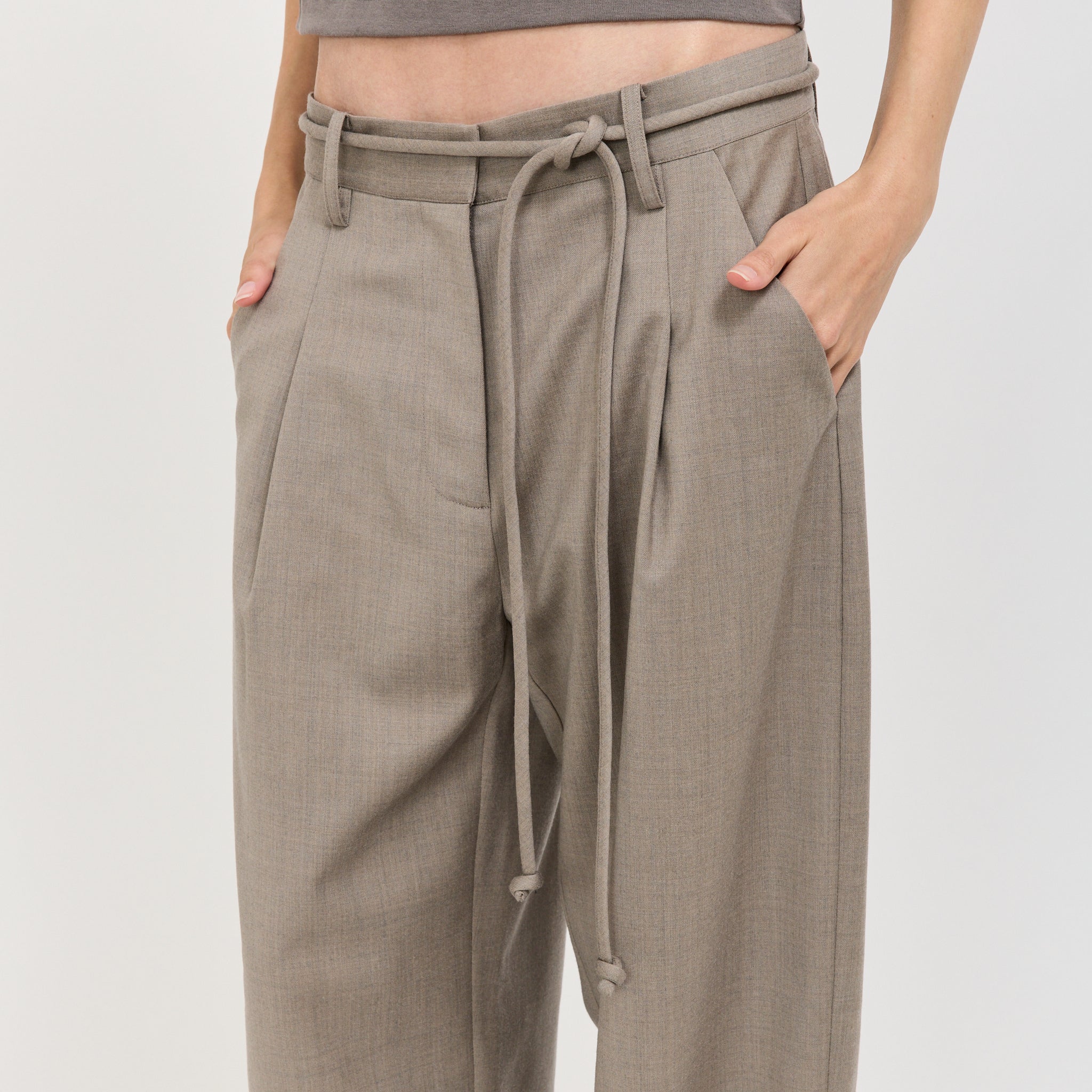 Tailored Barrel Pants Light Taupe