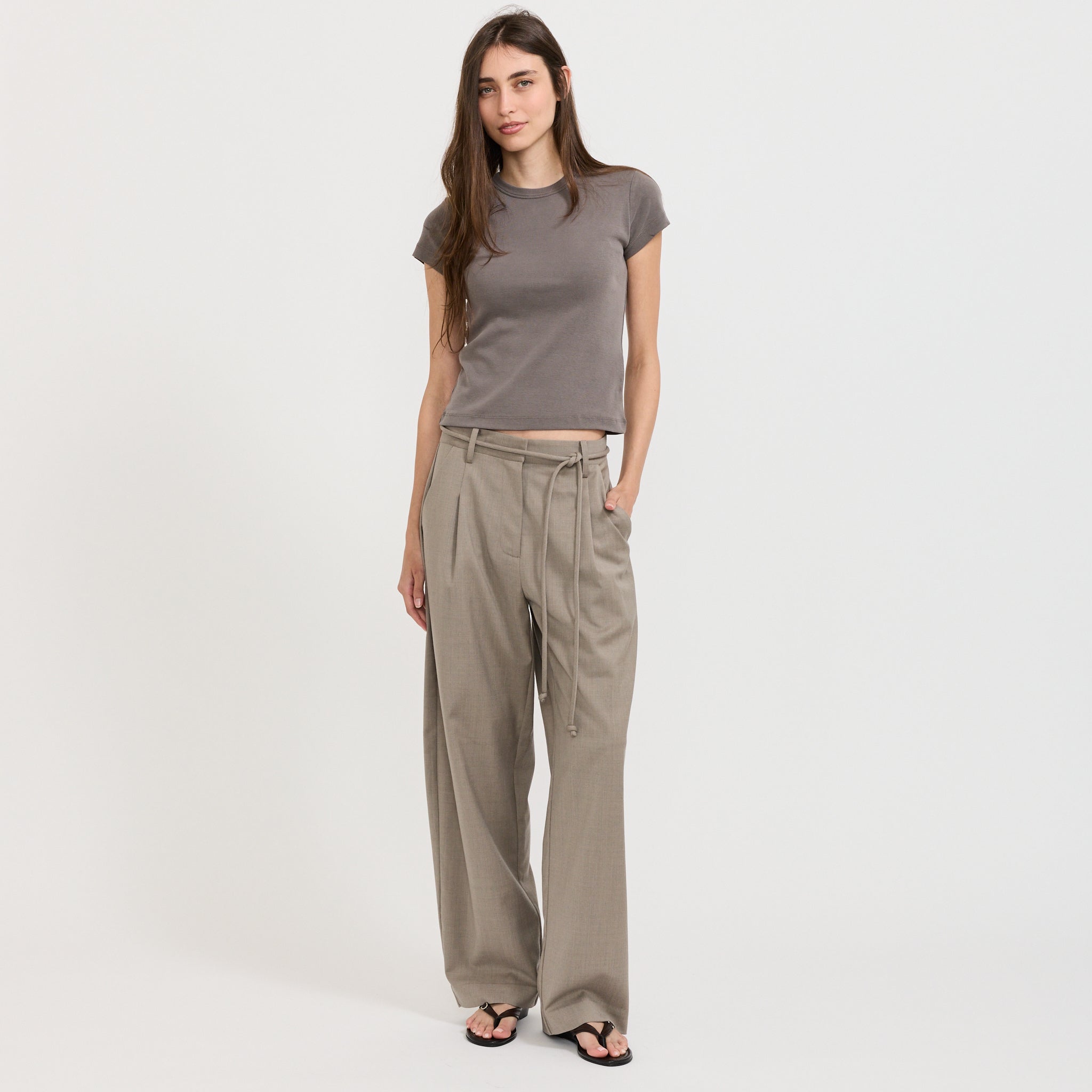 Tailored Barrel Pants Light Taupe