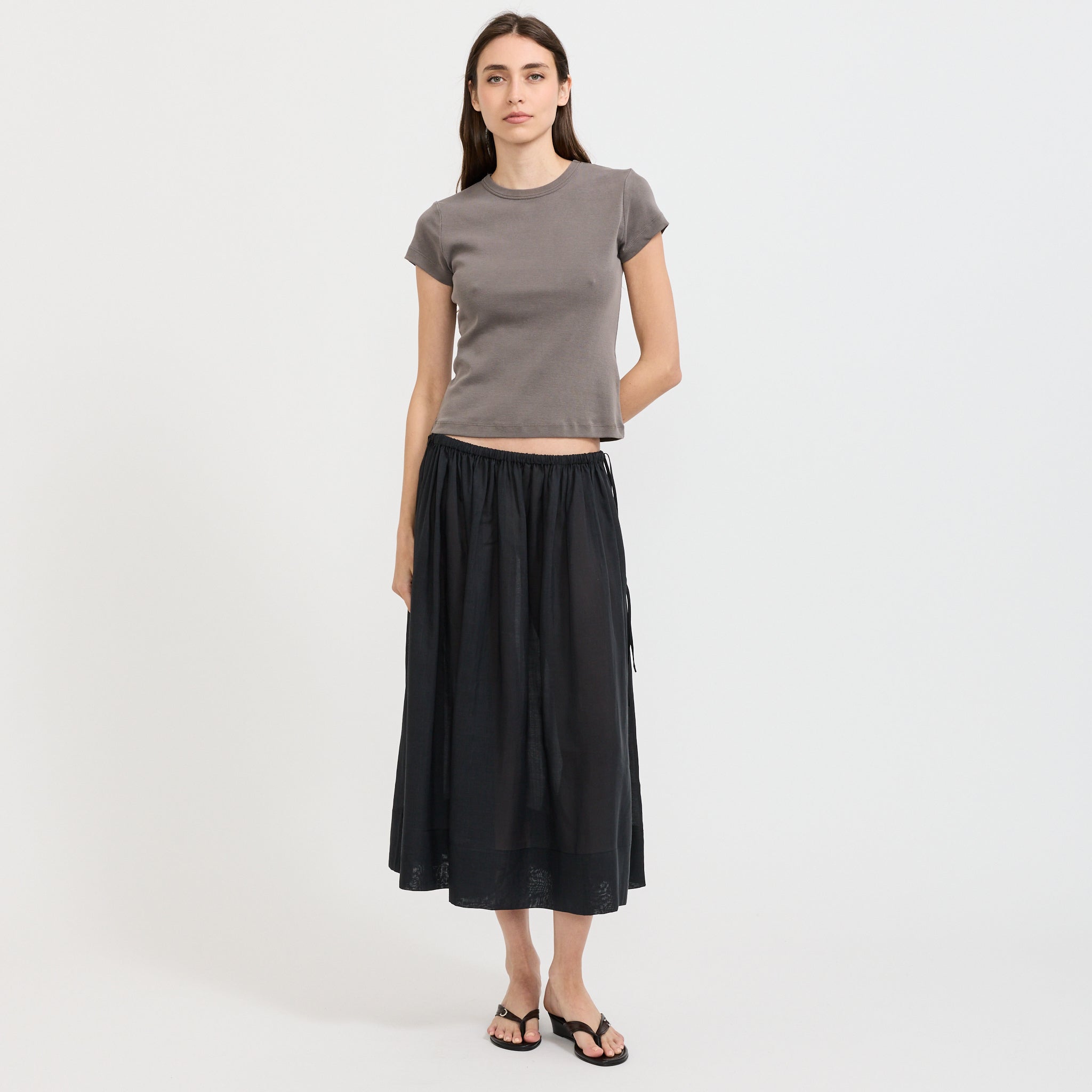 Transparent Midi Skirt Black