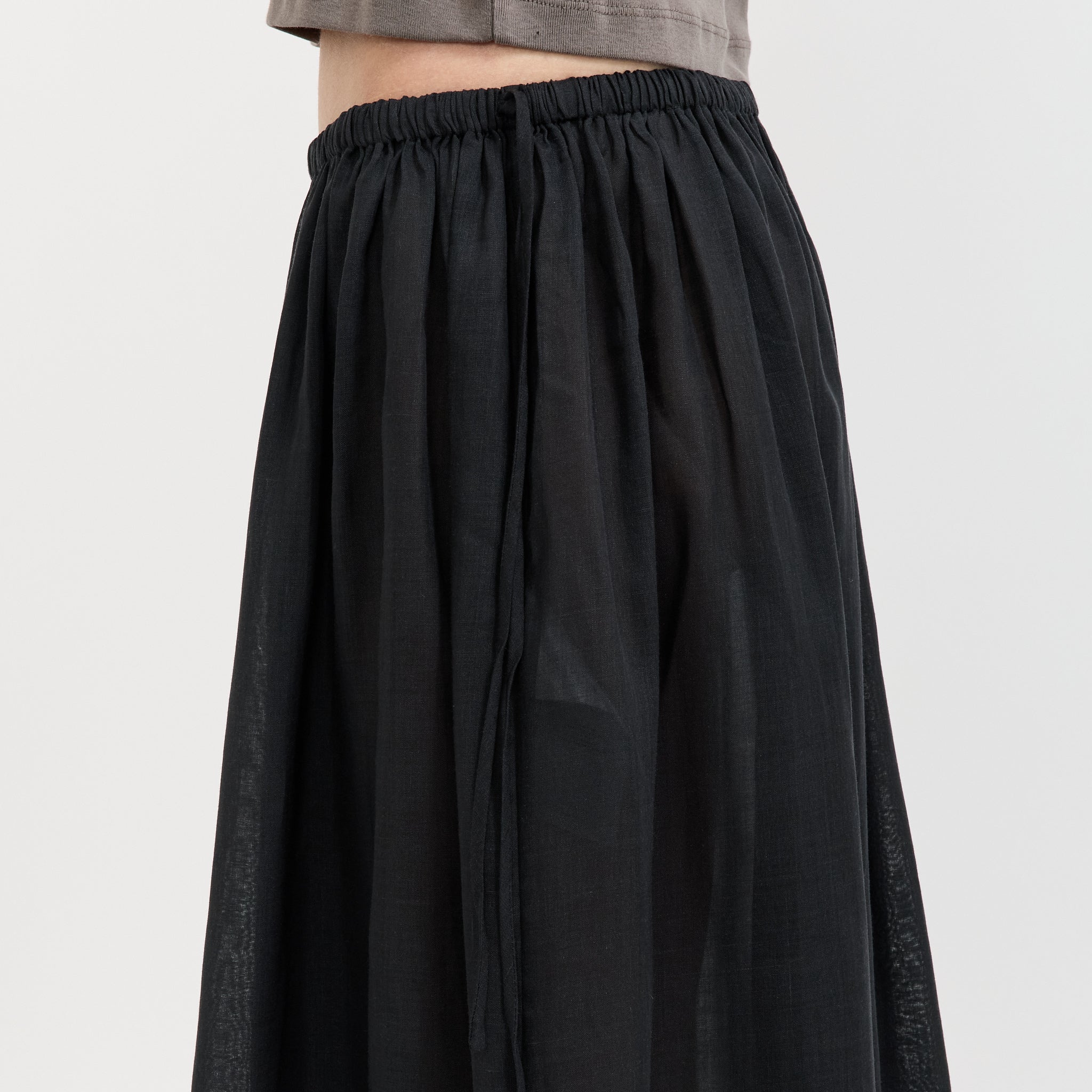 Transparent Midi Skirt Black