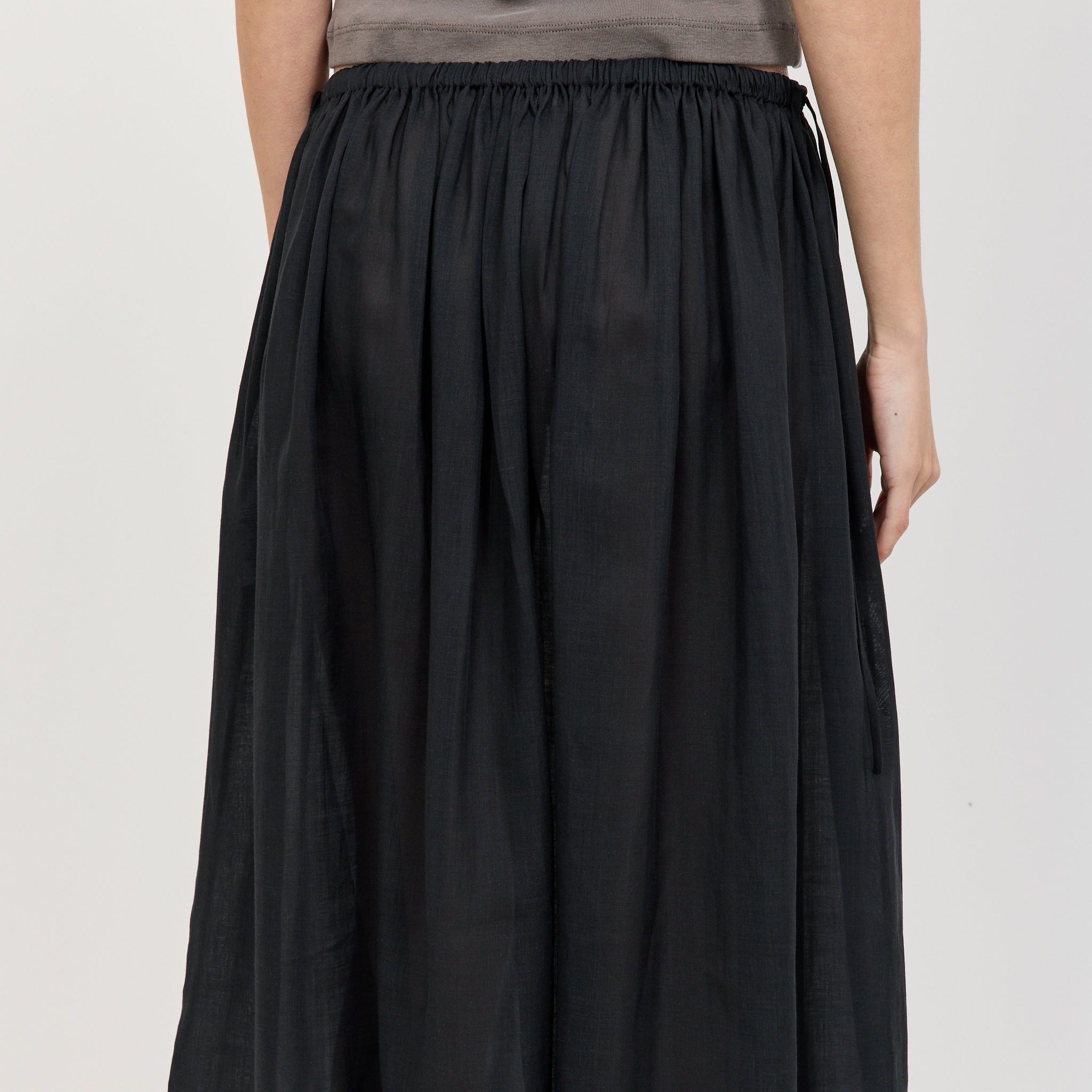 Transparent Midi Skirt Black