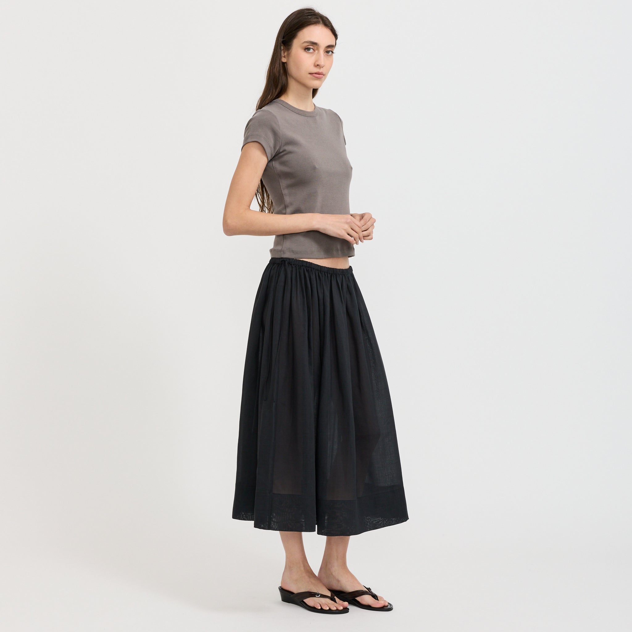 Transparent Midi Skirt Black
