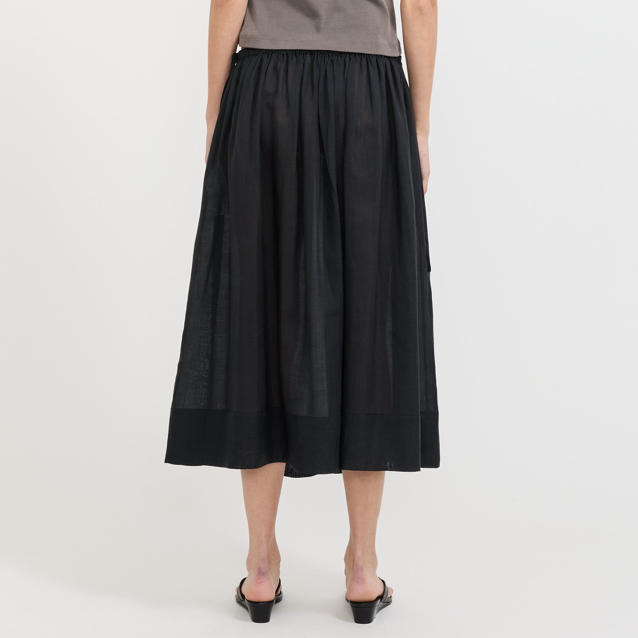 Transparent Midi Skirt Black