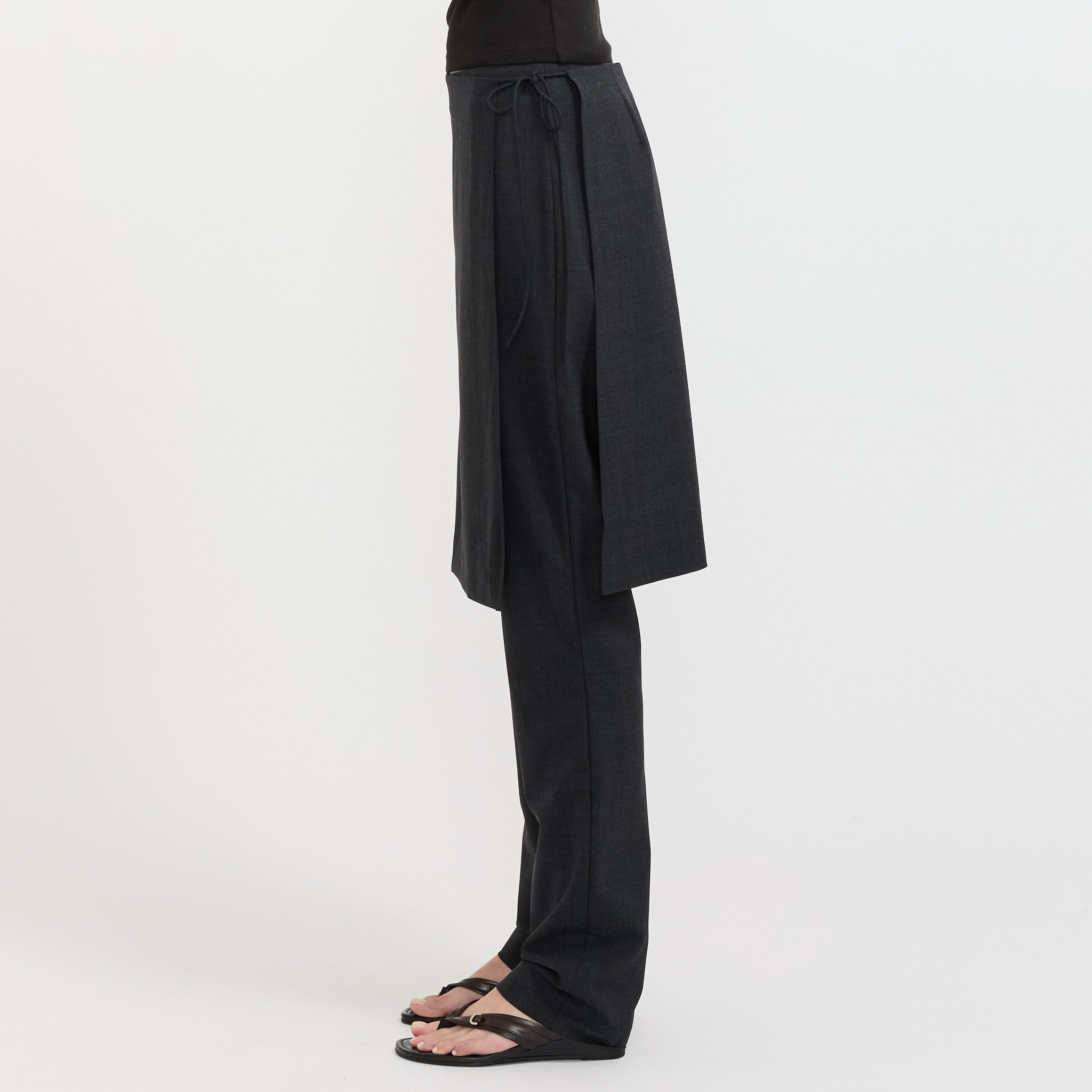 Wool Sarong Pants Dark Graphite