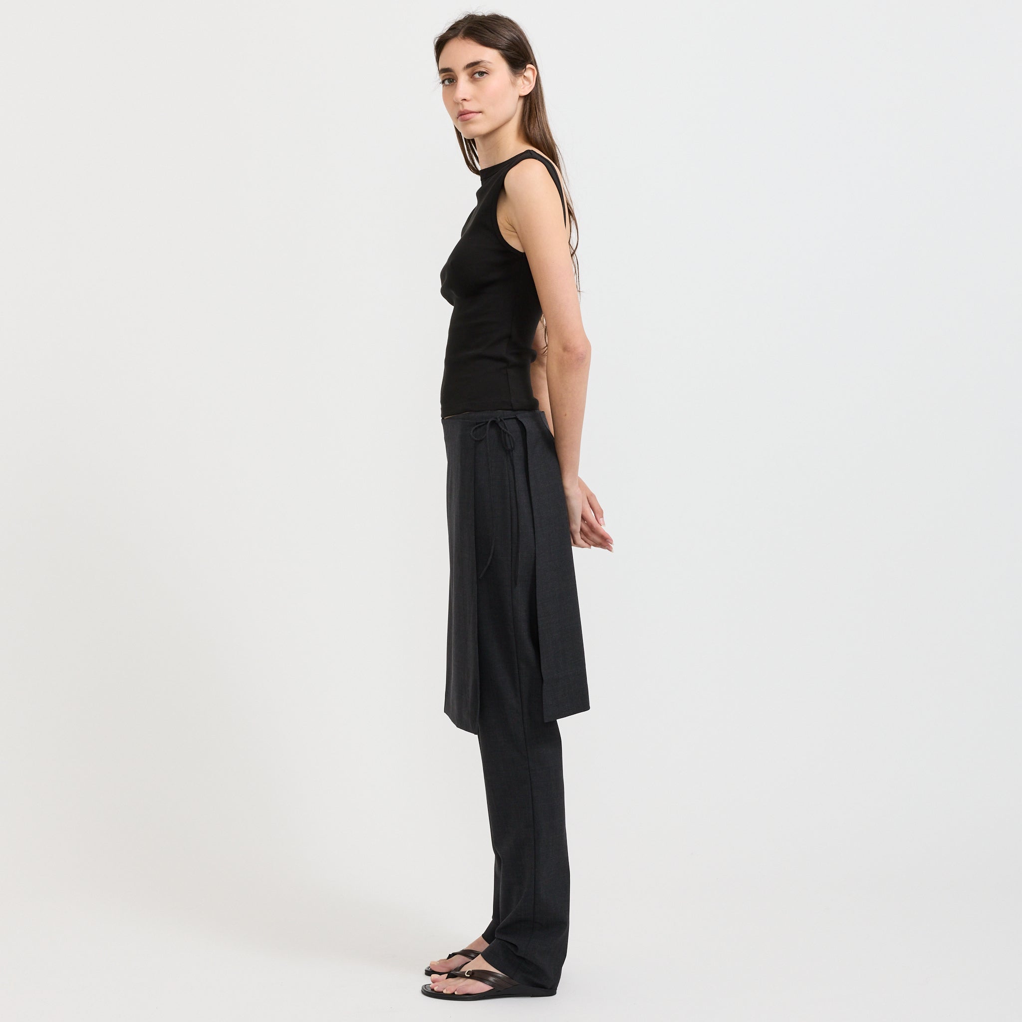 Wool Sarong Pants Dark Graphite