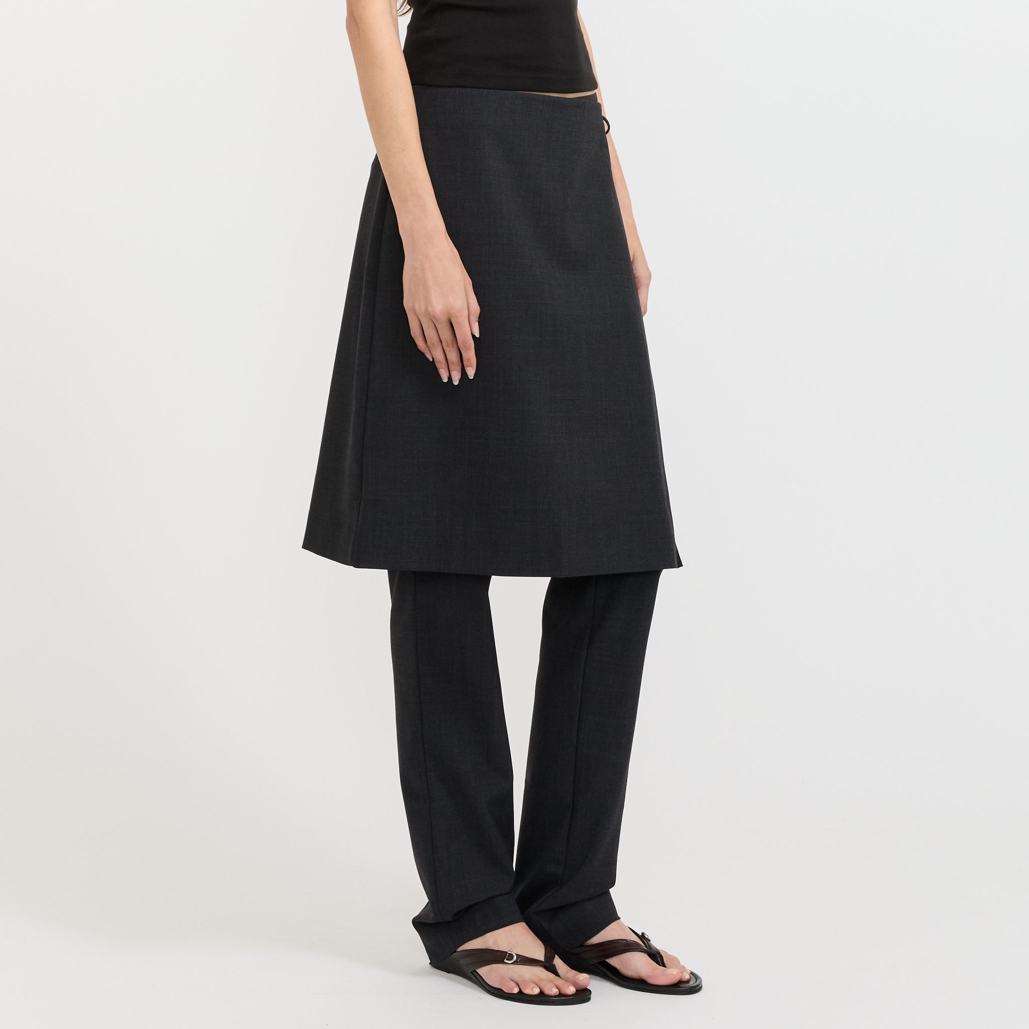 Wool Sarong Pants Dark Graphite