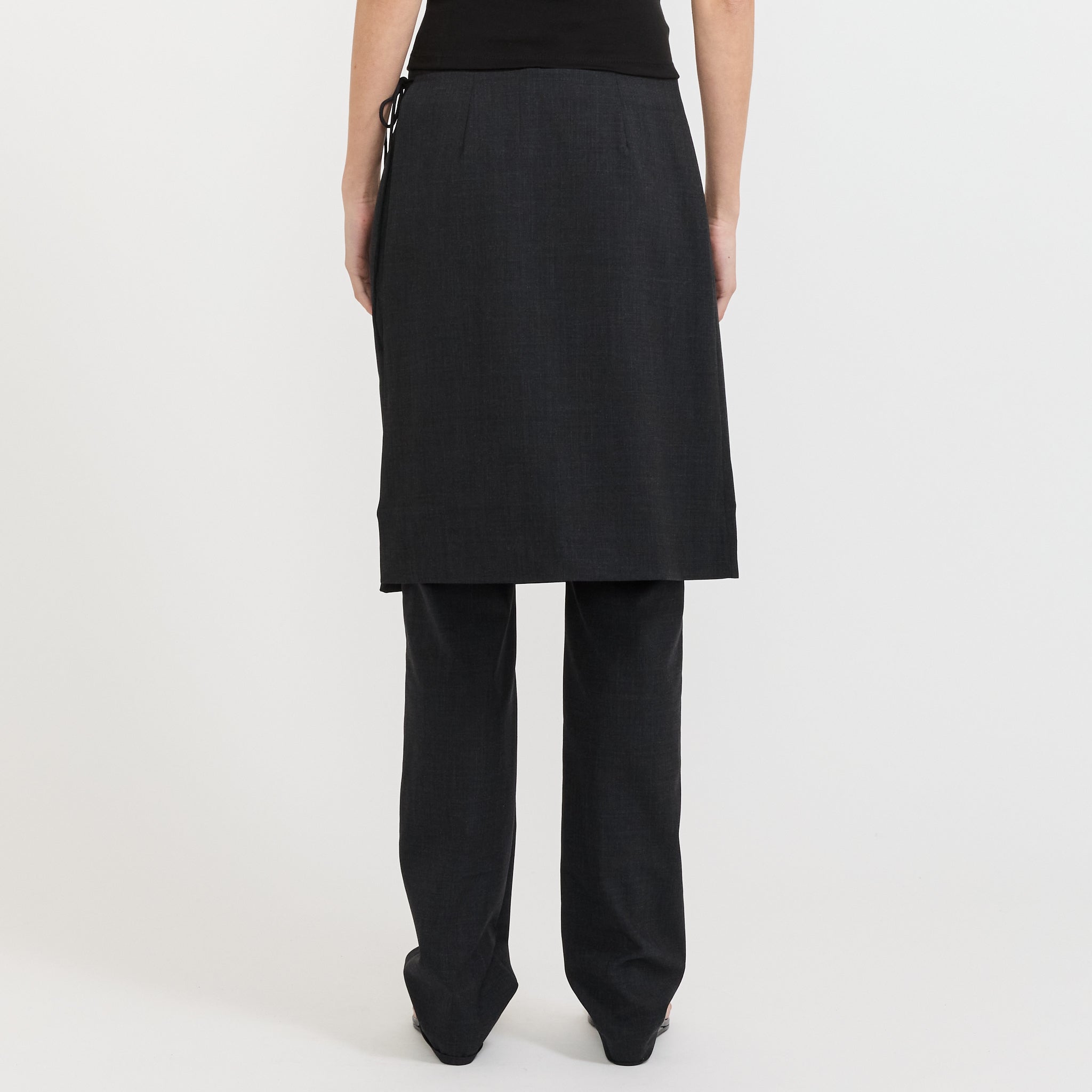 Wool Sarong Pants Dark Graphite