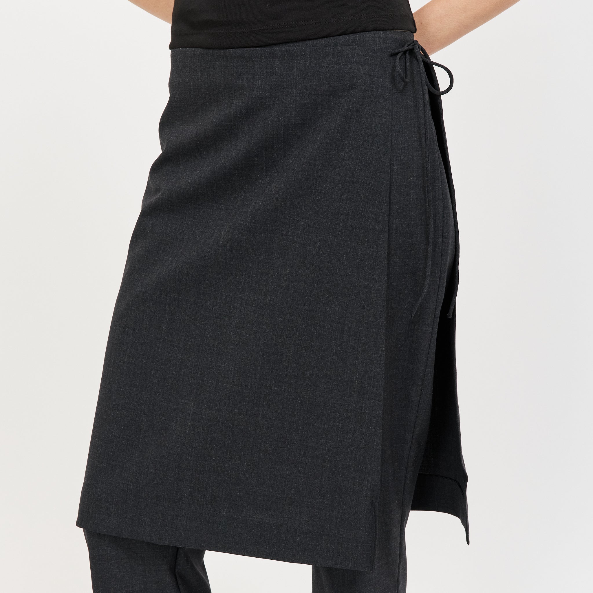 Wool Sarong Pants Dark Graphite