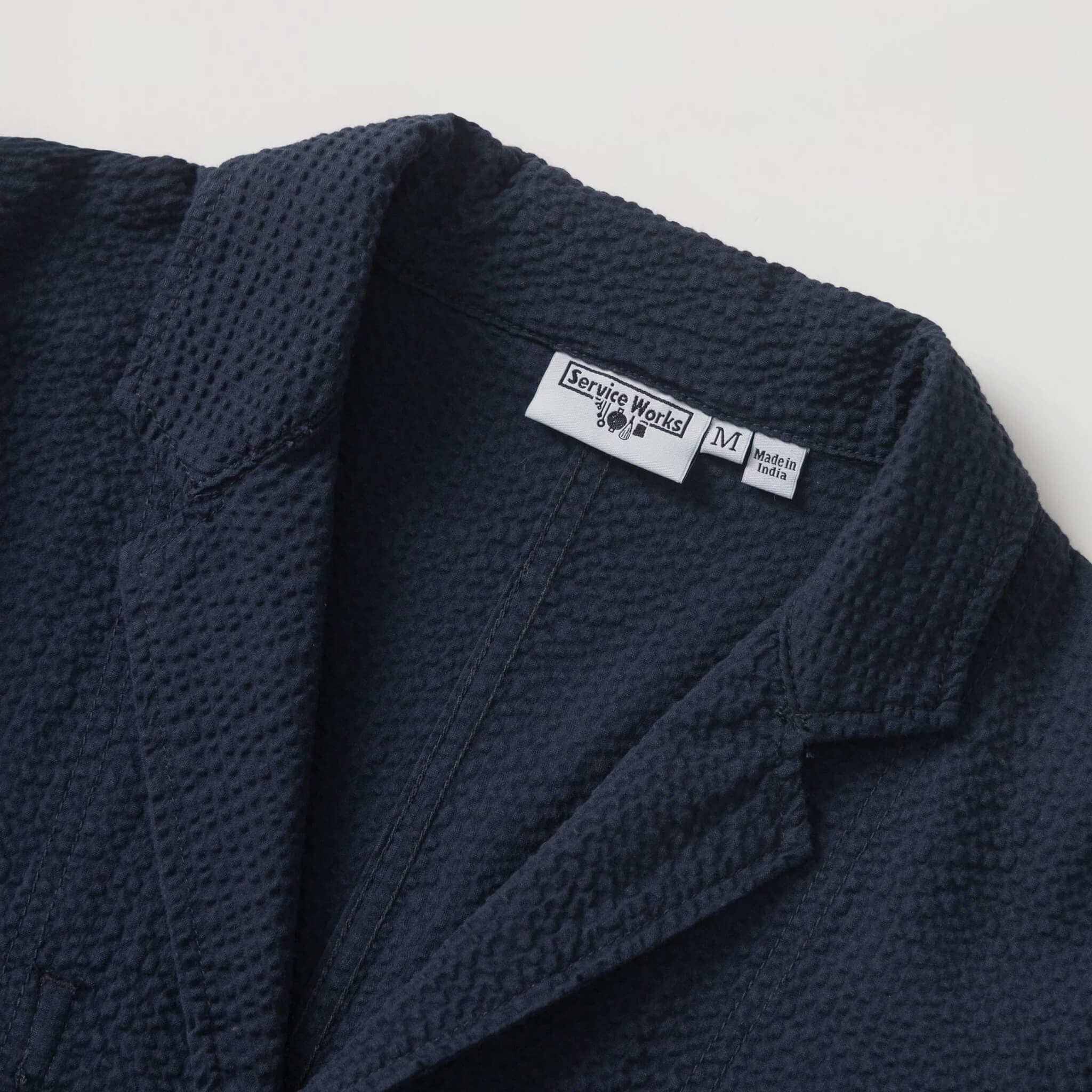 Service Works | Seersucker Server Suit Jacket Dark Navy | Maplestore