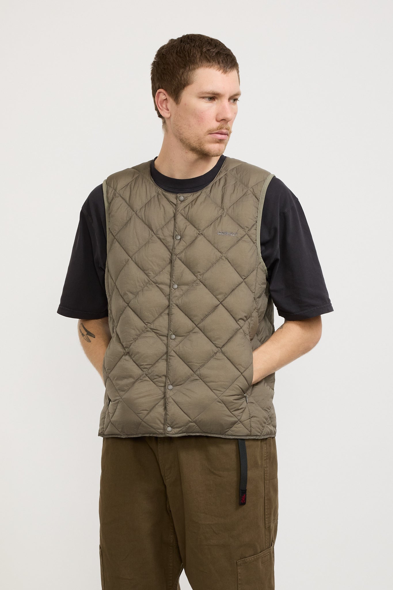 Gramicci | Gramicci x Taion Inner Down Vest Stone Grey | Maplestore