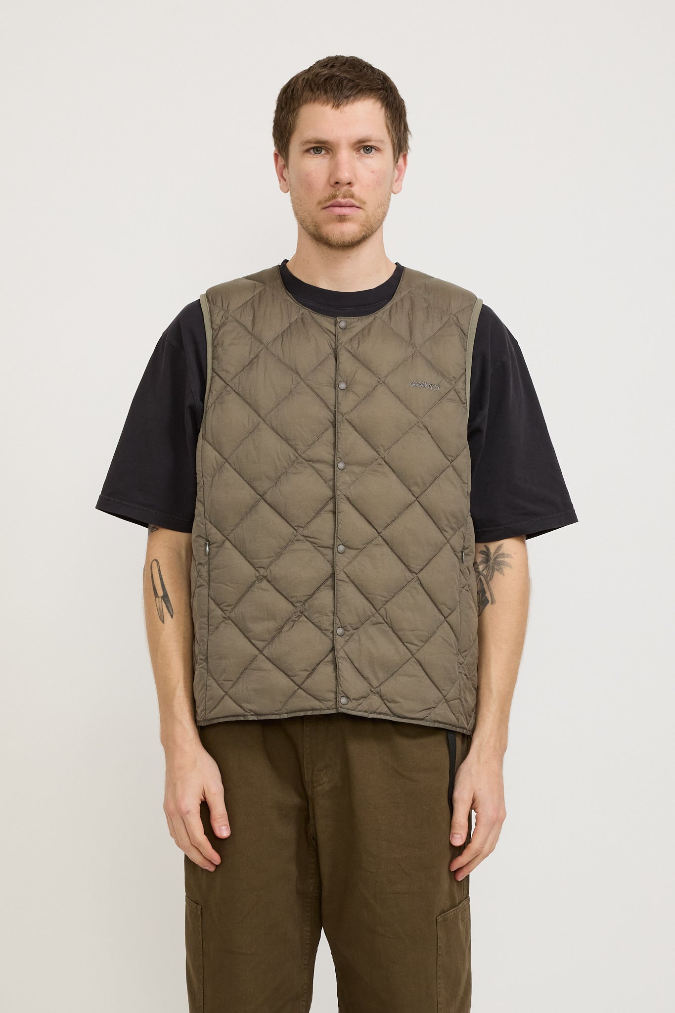 Gramicci | Gramicci x Taion Inner Down Vest Stone Grey | Maplestore